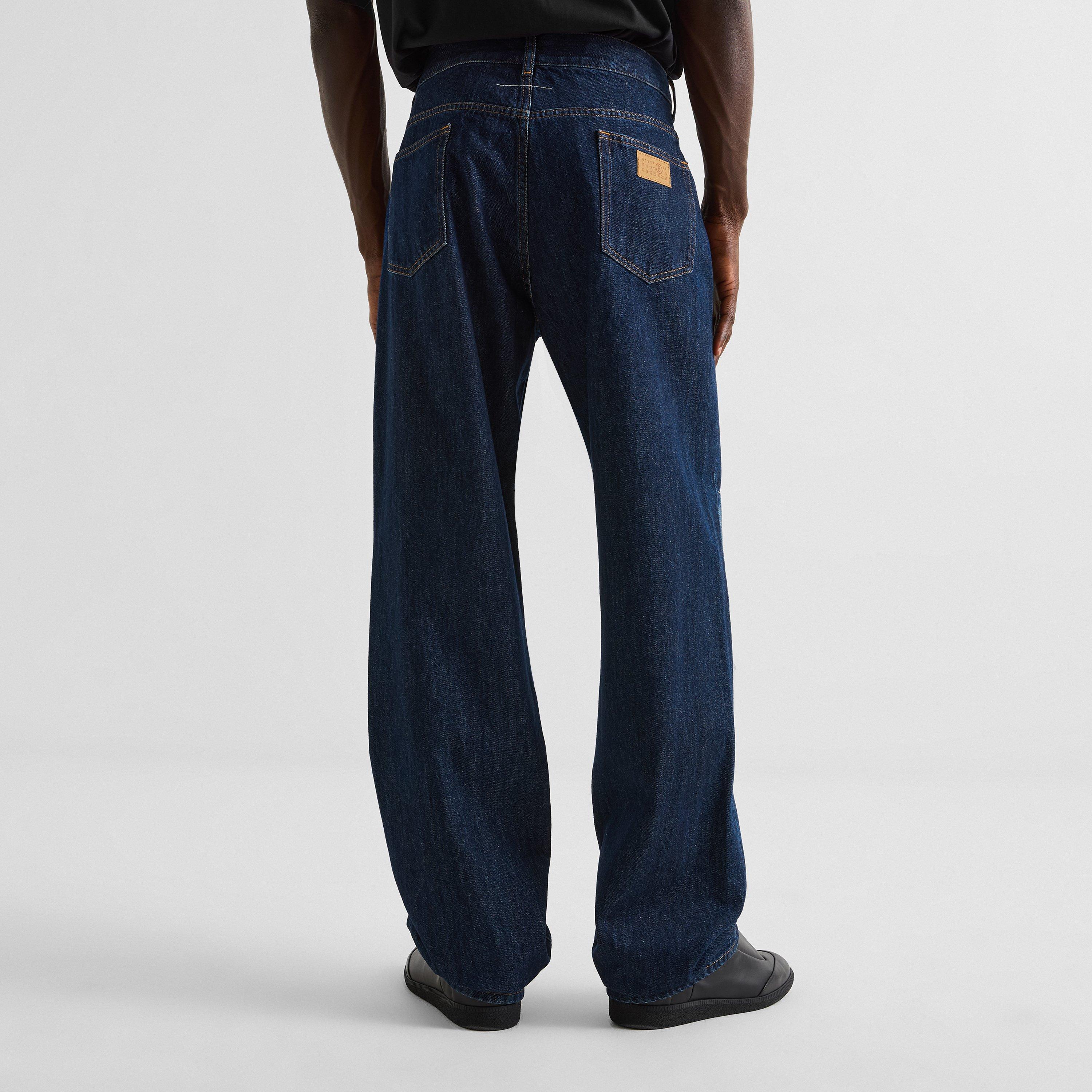 Blue - MM6 Maison Margiela - Straight Leg Patched Up Jeans - 4