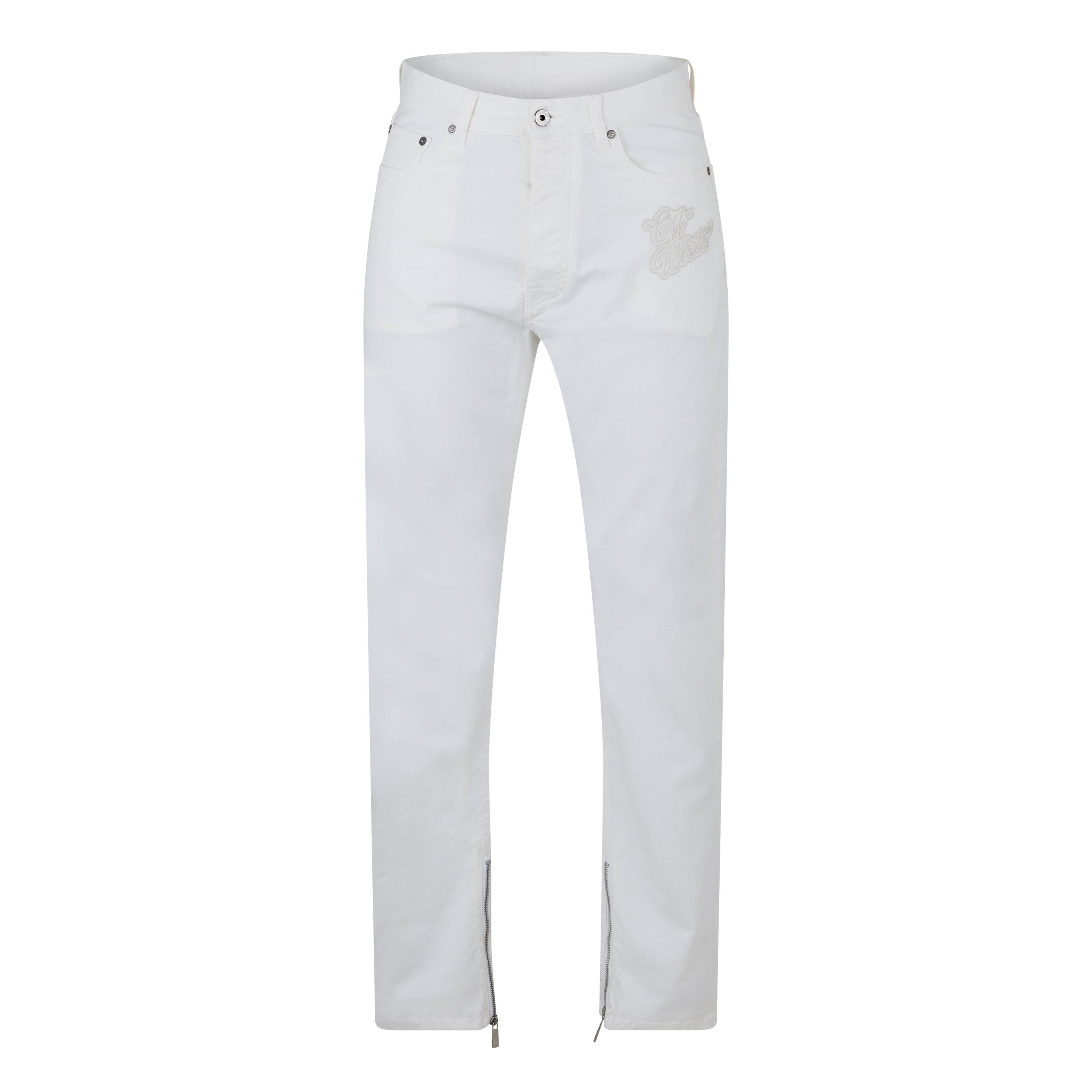 White - Off White - Men's Straight Fit Denim Jeans - 1