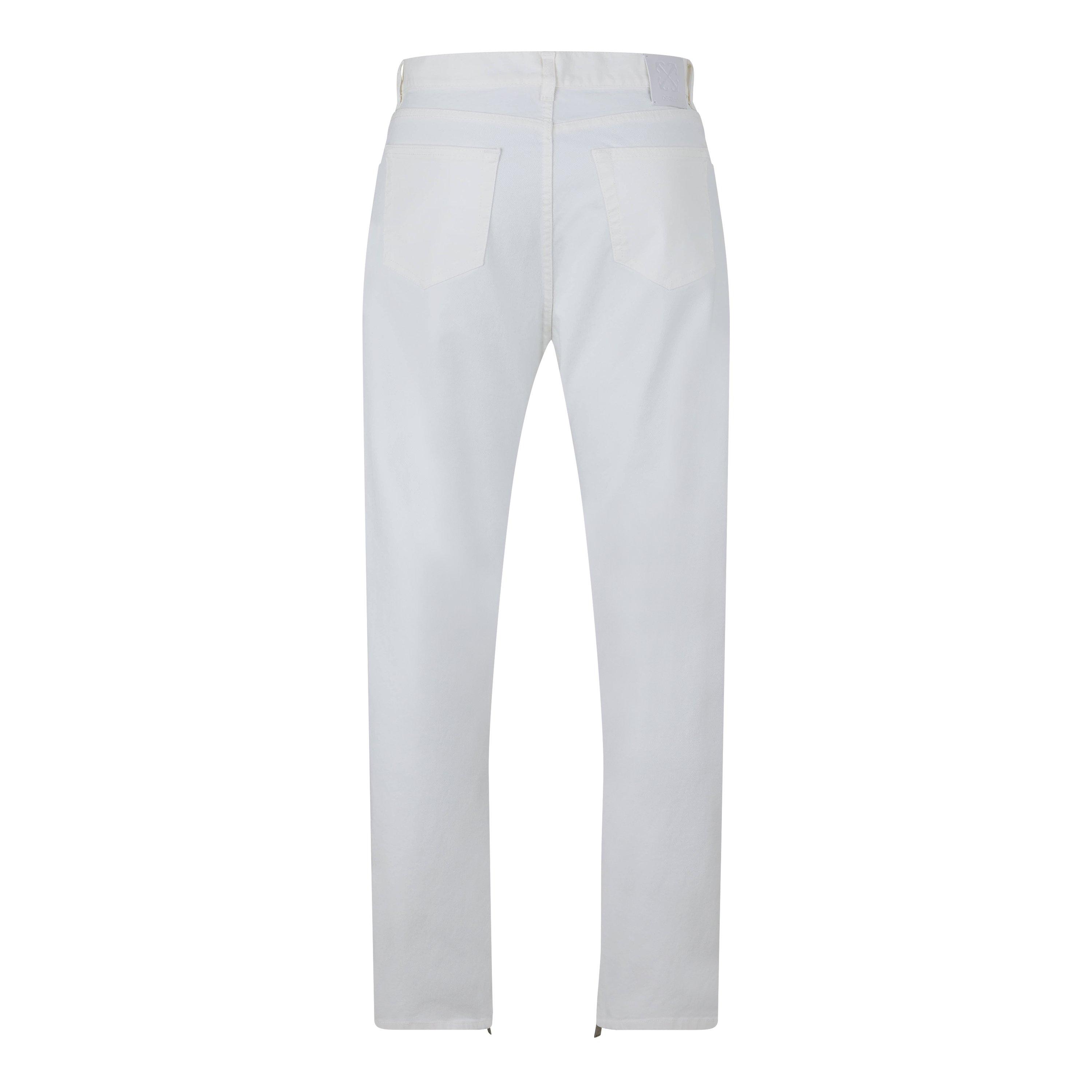 White - Off White - Men's Straight Fit Denim Jeans - 2