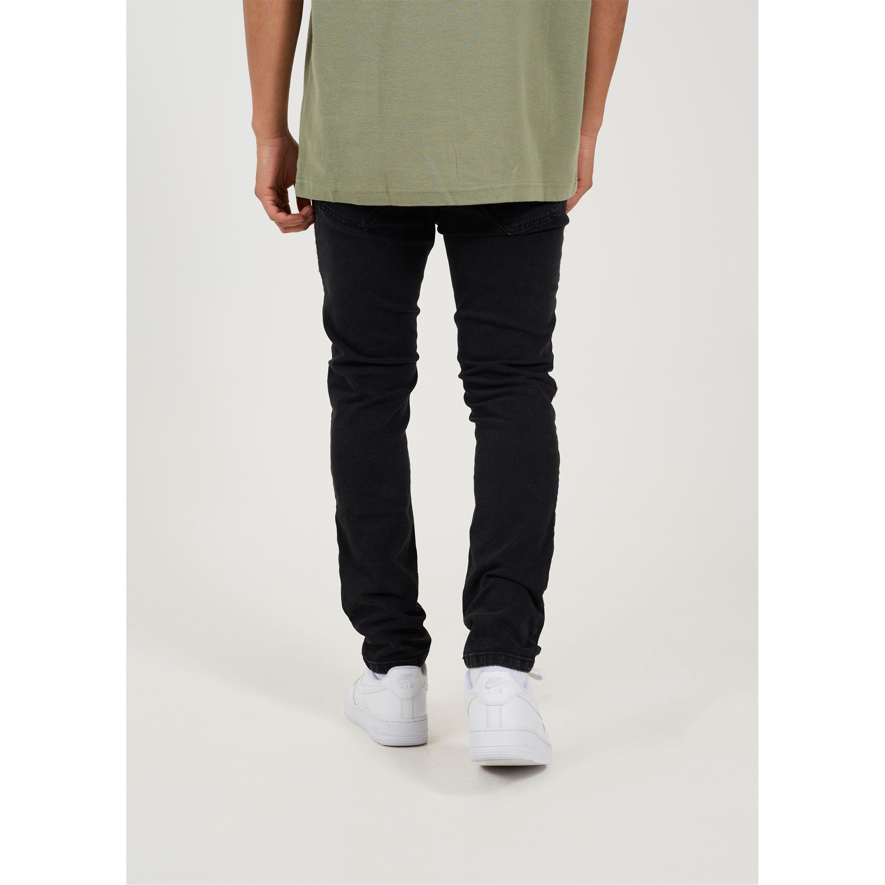 Charcoal Wash - Brave Soul - Mens Charcoal Wash Bike Jean with Multi Stitch Detail and Zips - 3