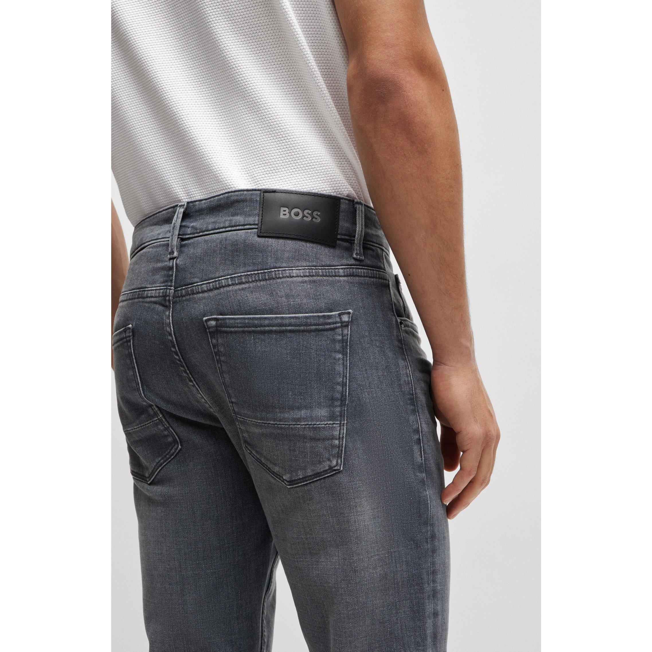 Medium Grey - Boss - Charleston4 04 Slim Fit Jeans - 4