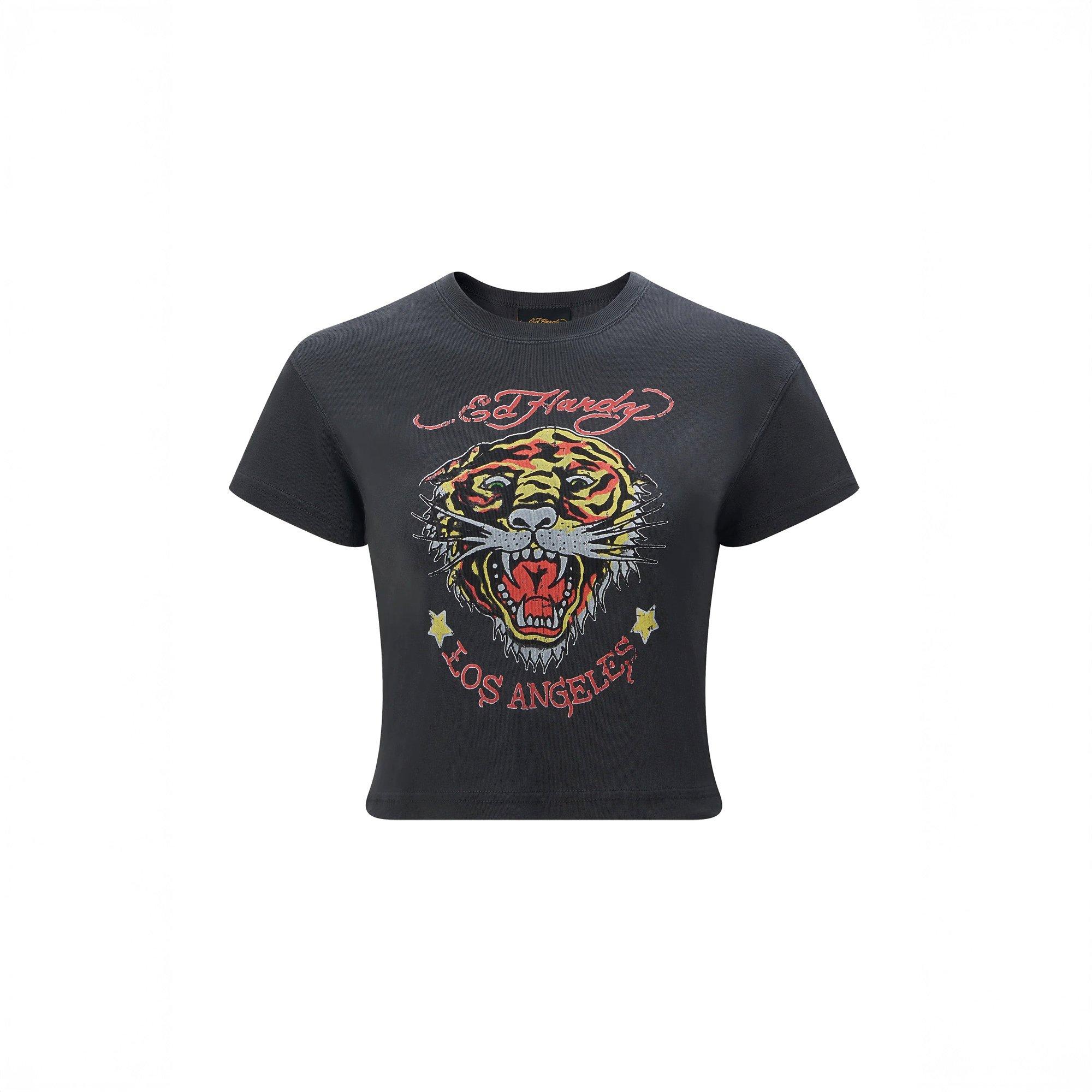 Washed Black - Ed Hardy - Women's Tiger Crop Top - 3