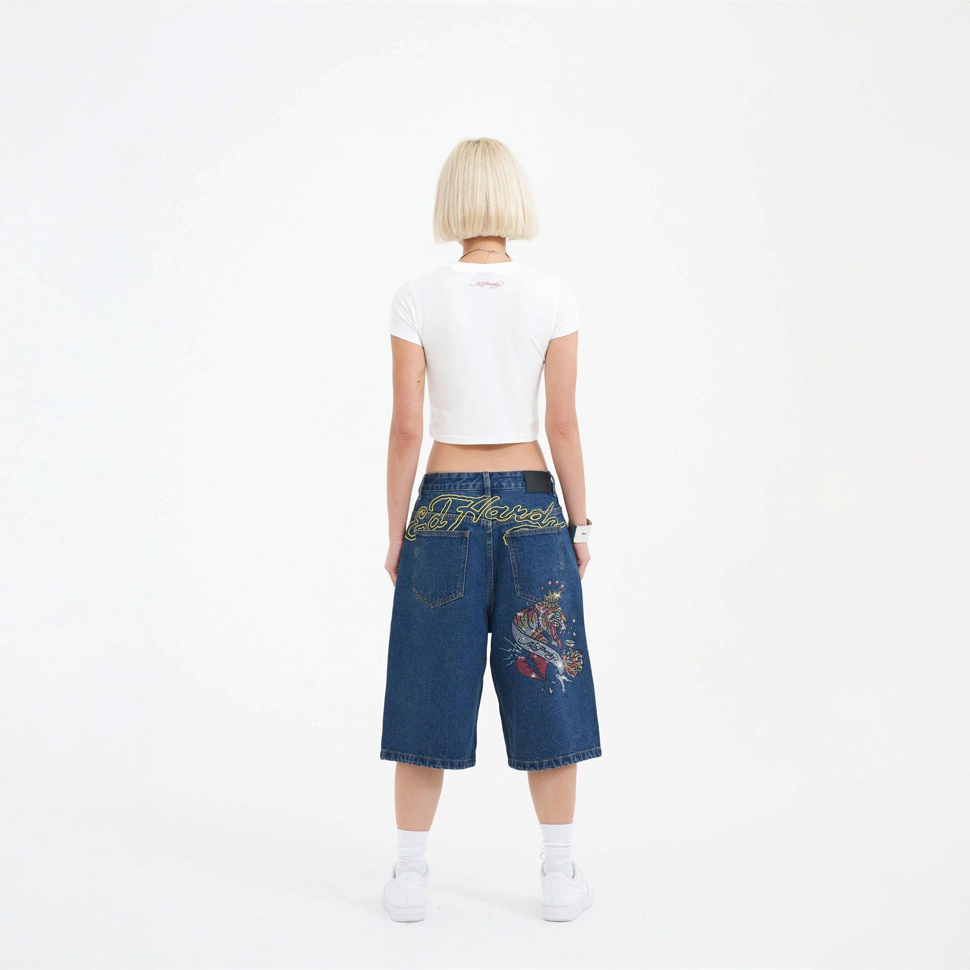 White - Ed Hardy - Women's Tiger Crop Top - 2