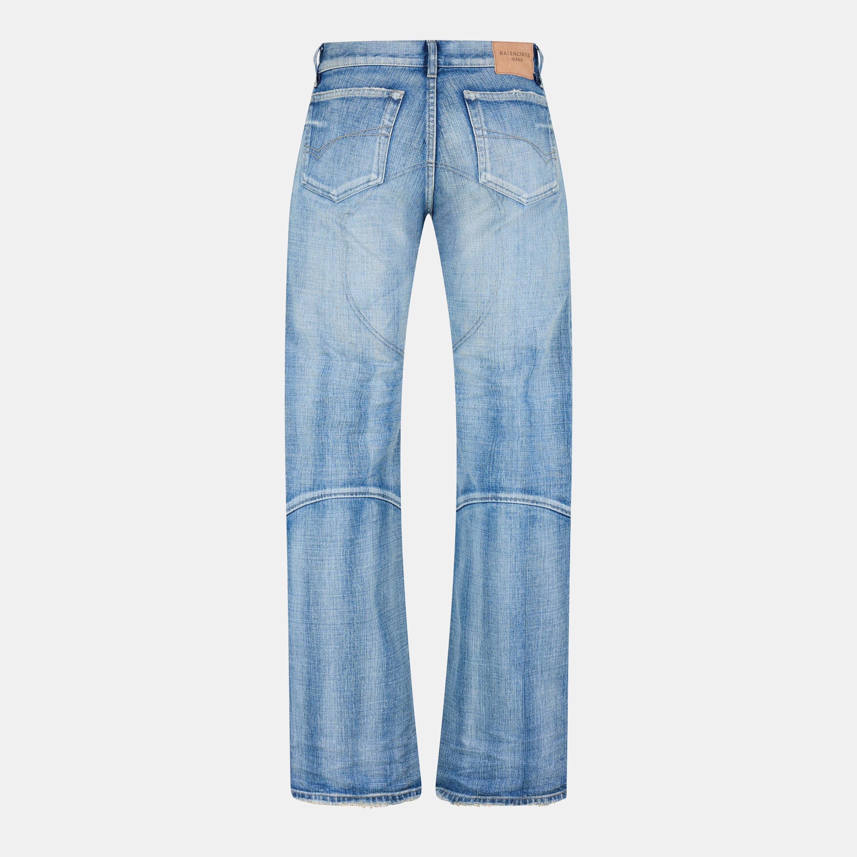 Blue - Balenciaga - Men's Low Waist Slim Fit Jeans - 2