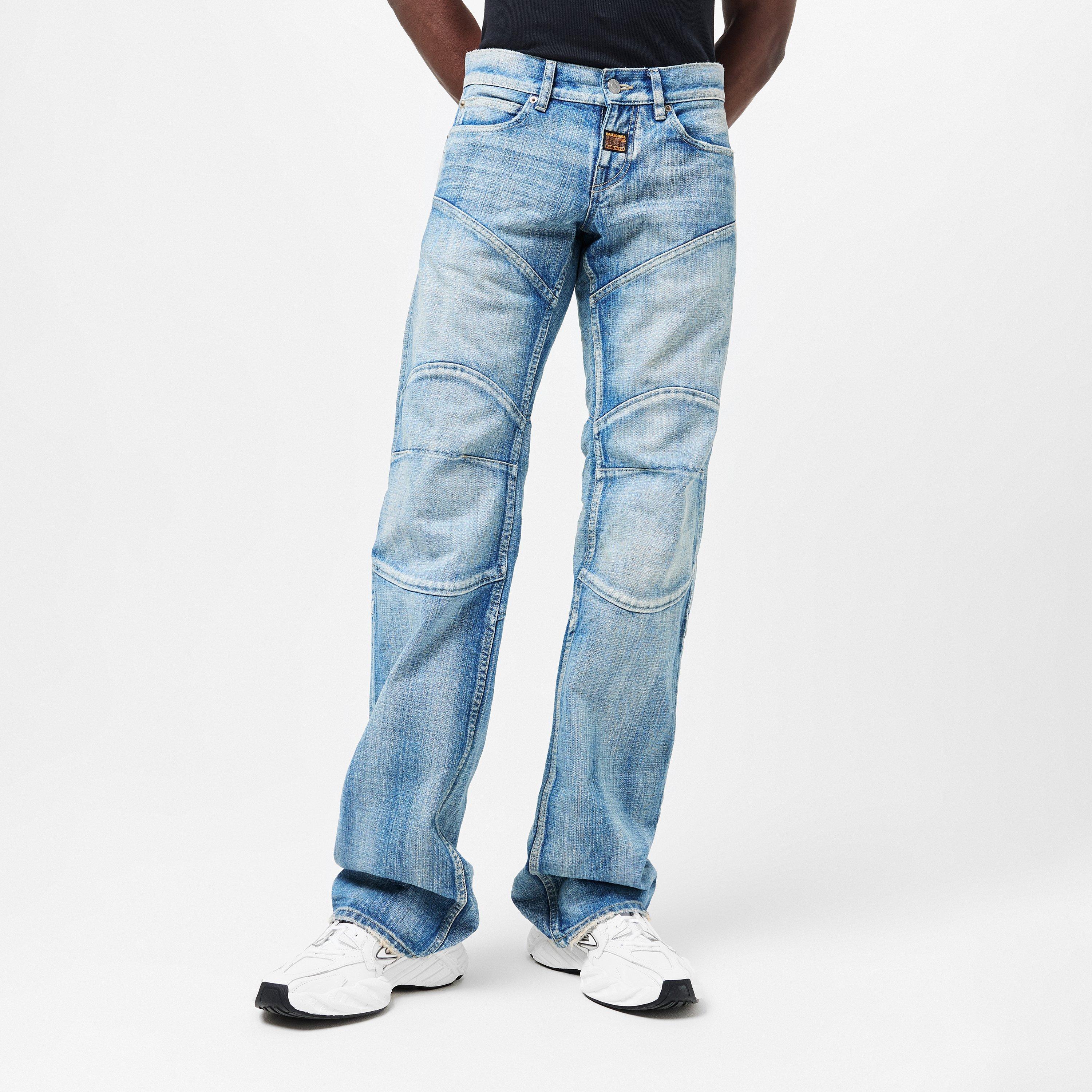 Blue - Balenciaga - Men's Low Waist Slim Fit Jeans - 3