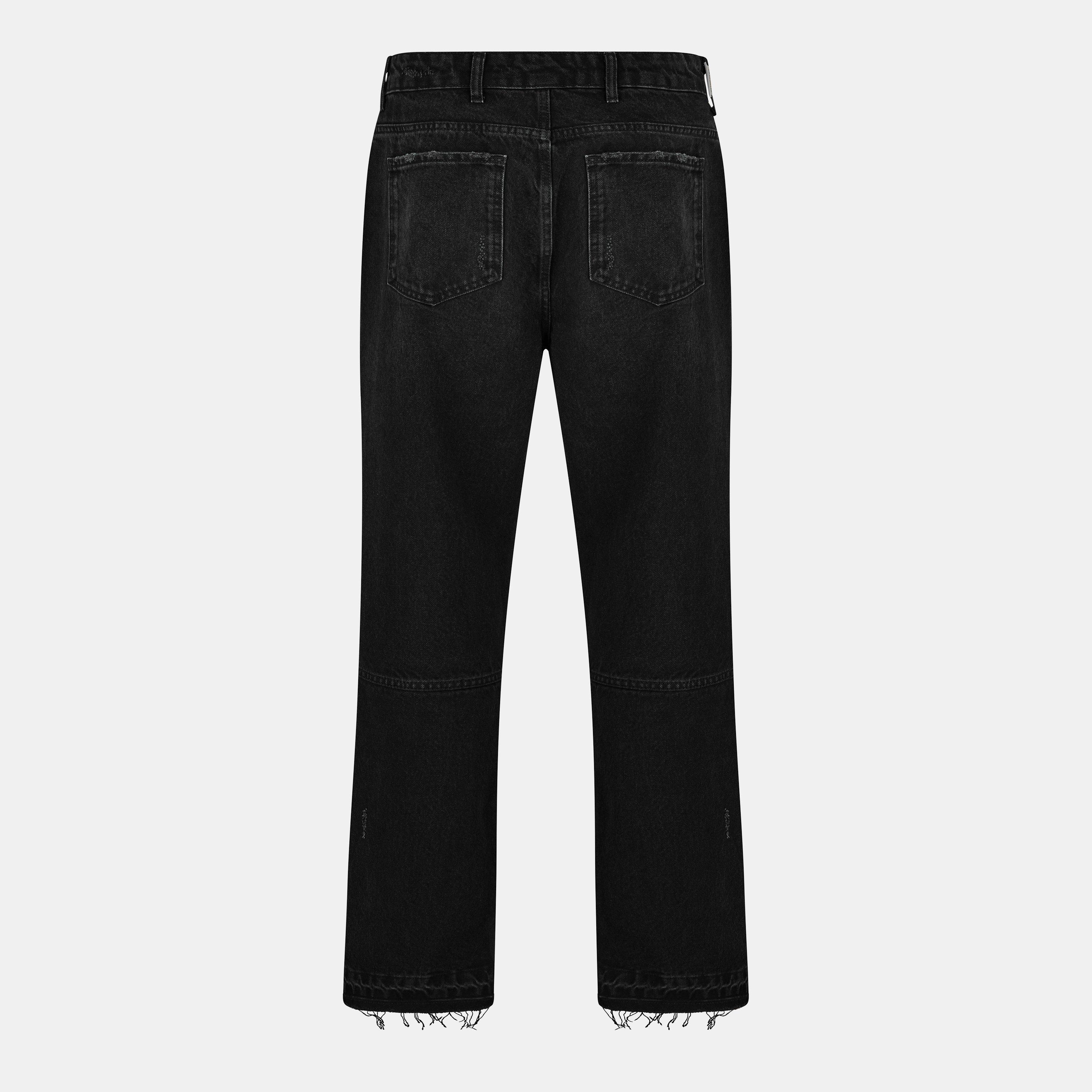 Off Black - Represent - Men's Hem Denim Straight Leg Jeans - 2