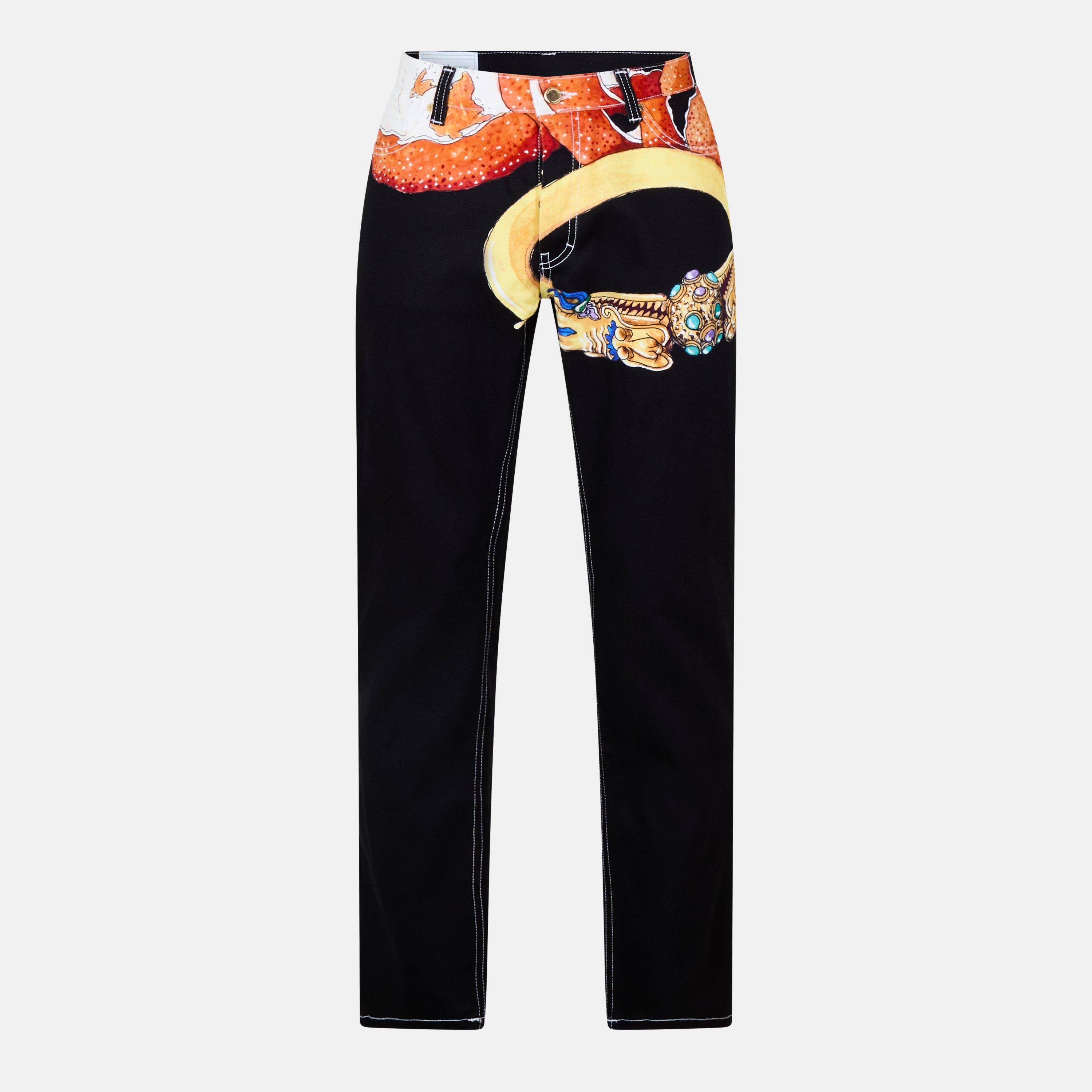 Black - Casablanca - Men's Casa Straight Leg Jeans - 1