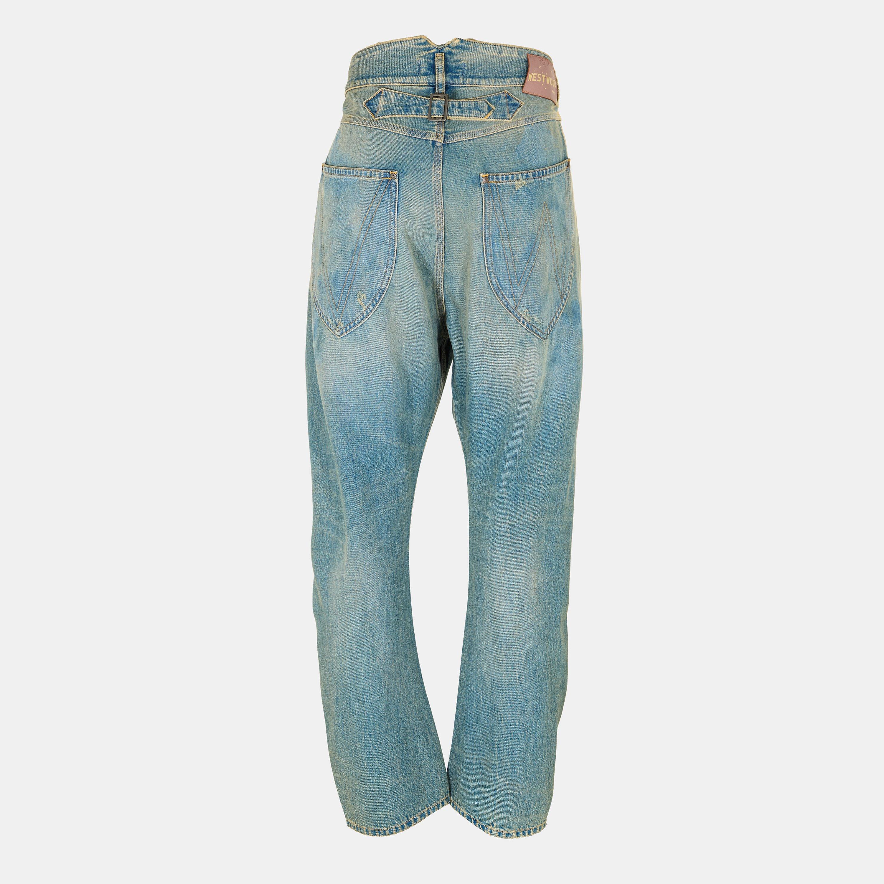 Blue - Vivienne Westwood - Men's Viv Buckle Straight Leg Jeans - 2