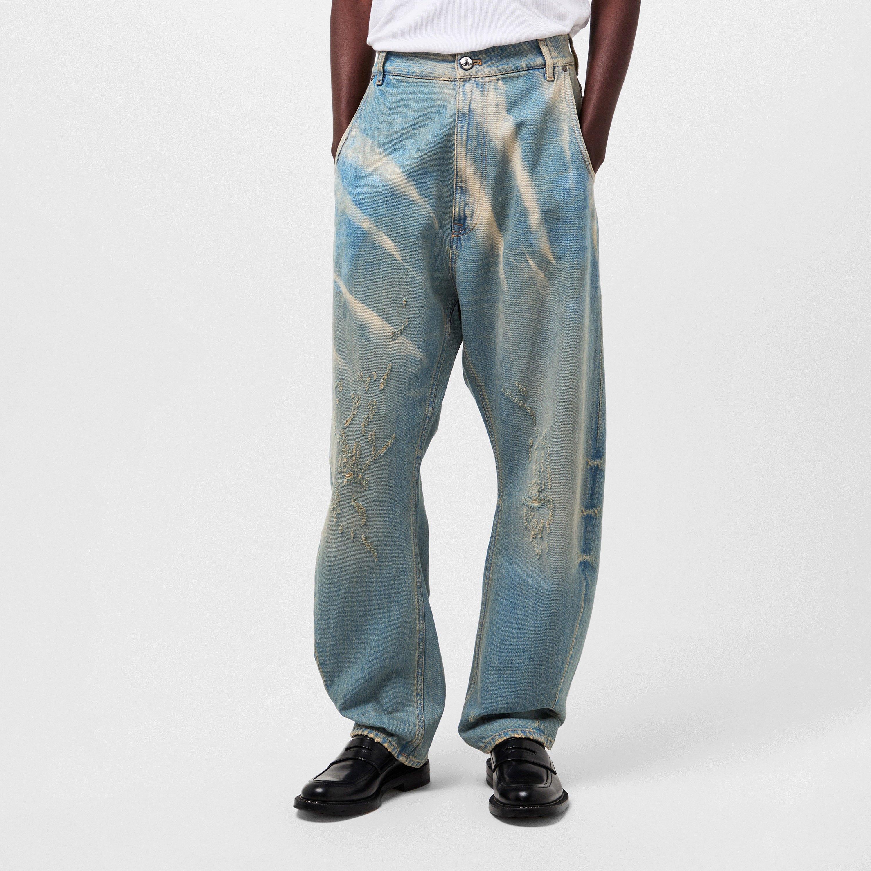 Blue - Vivienne Westwood - Men's Viv Buckle Straight Leg Jeans - 3