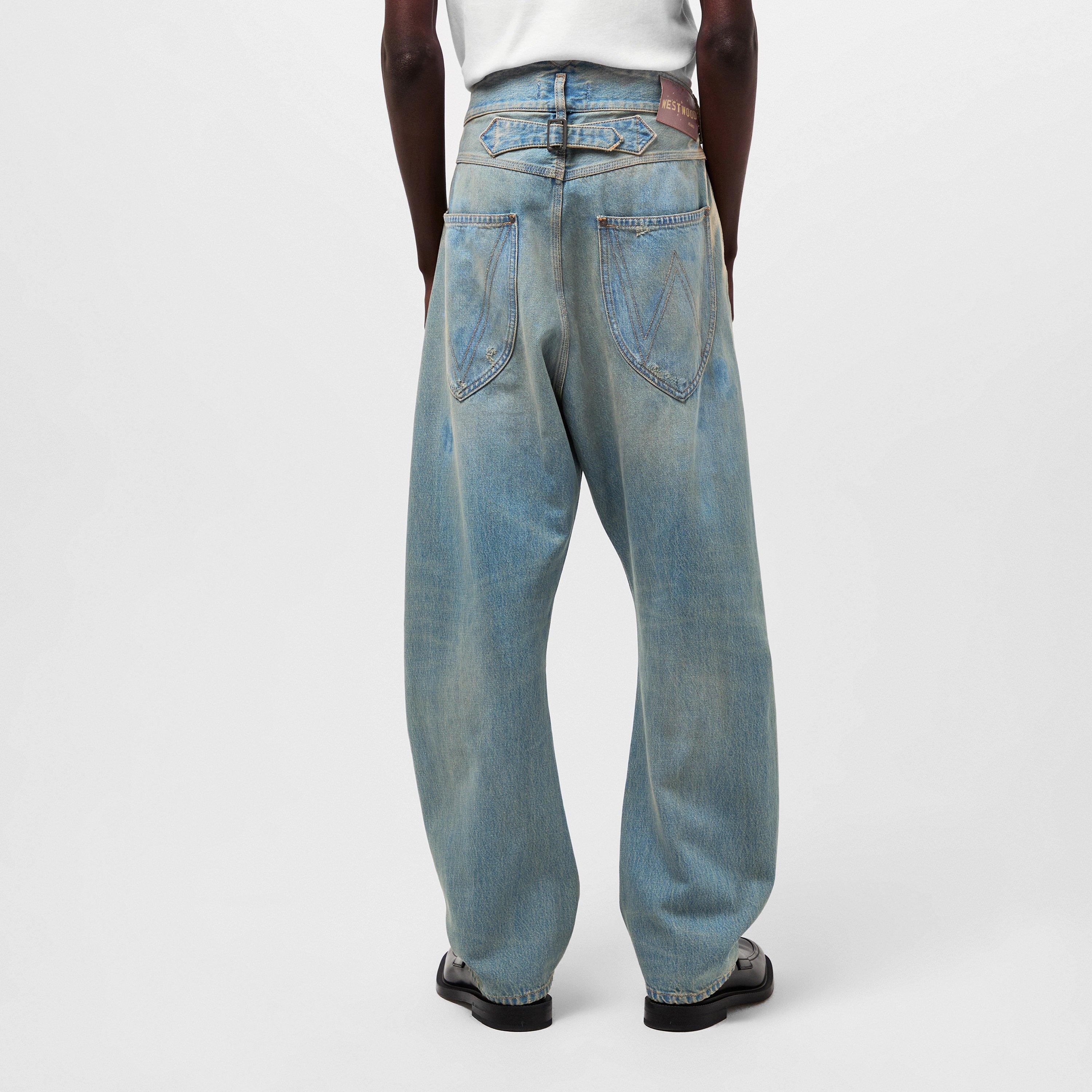 Blue - Vivienne Westwood - Men's Viv Buckle Straight Leg Jeans - 4