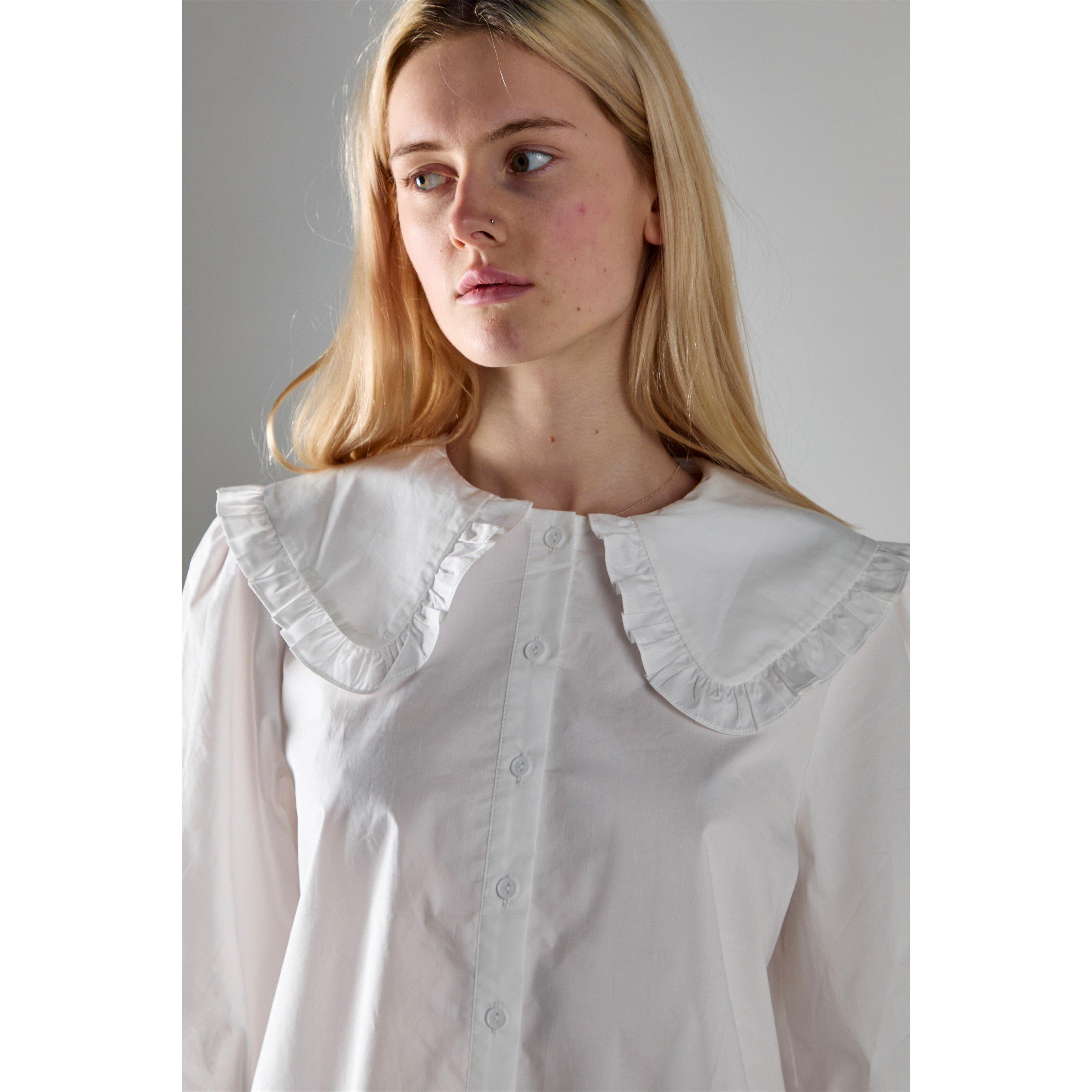 White - Glamorous - Statement Collar Blouse - 2