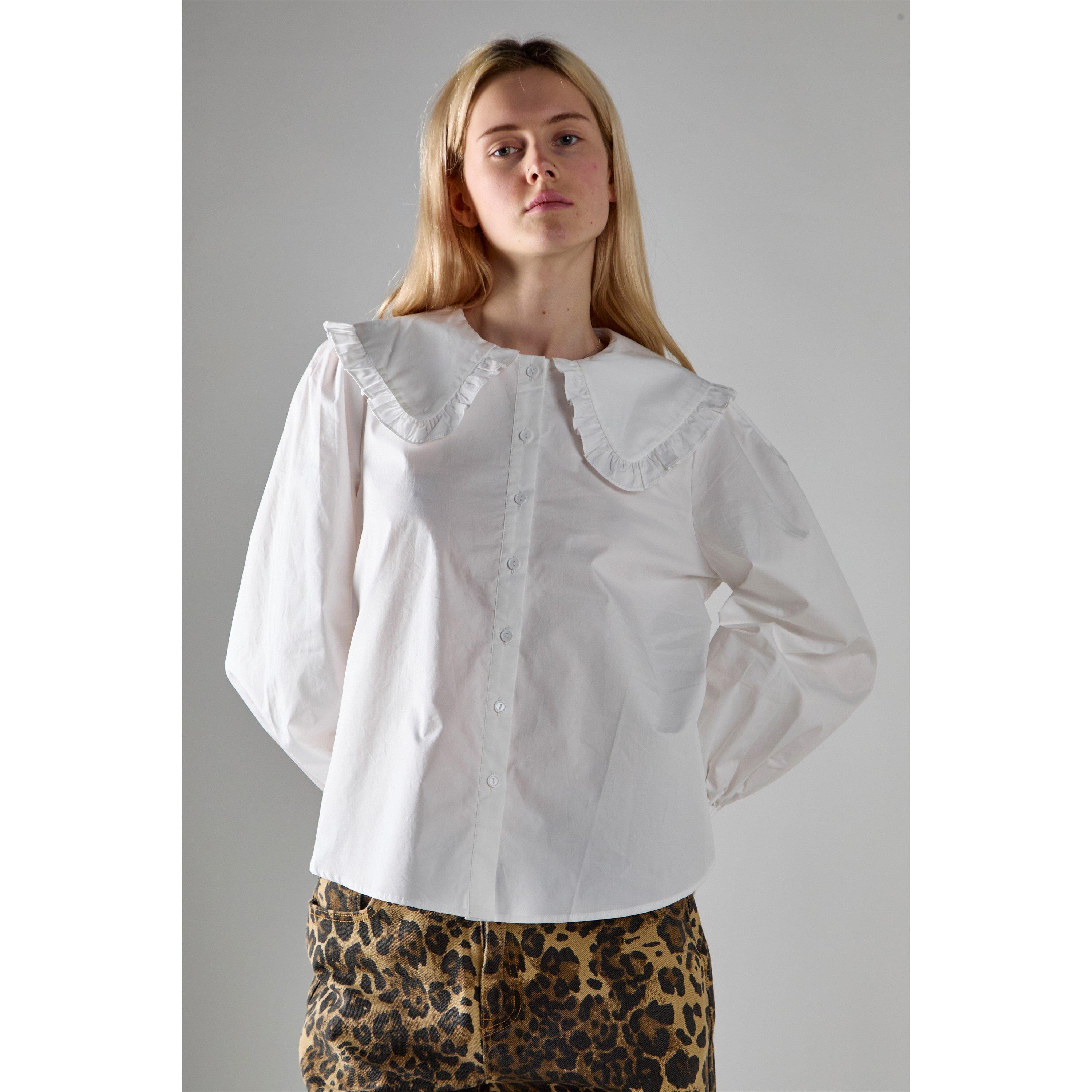 White - Glamorous - Statement Collar Blouse - 4