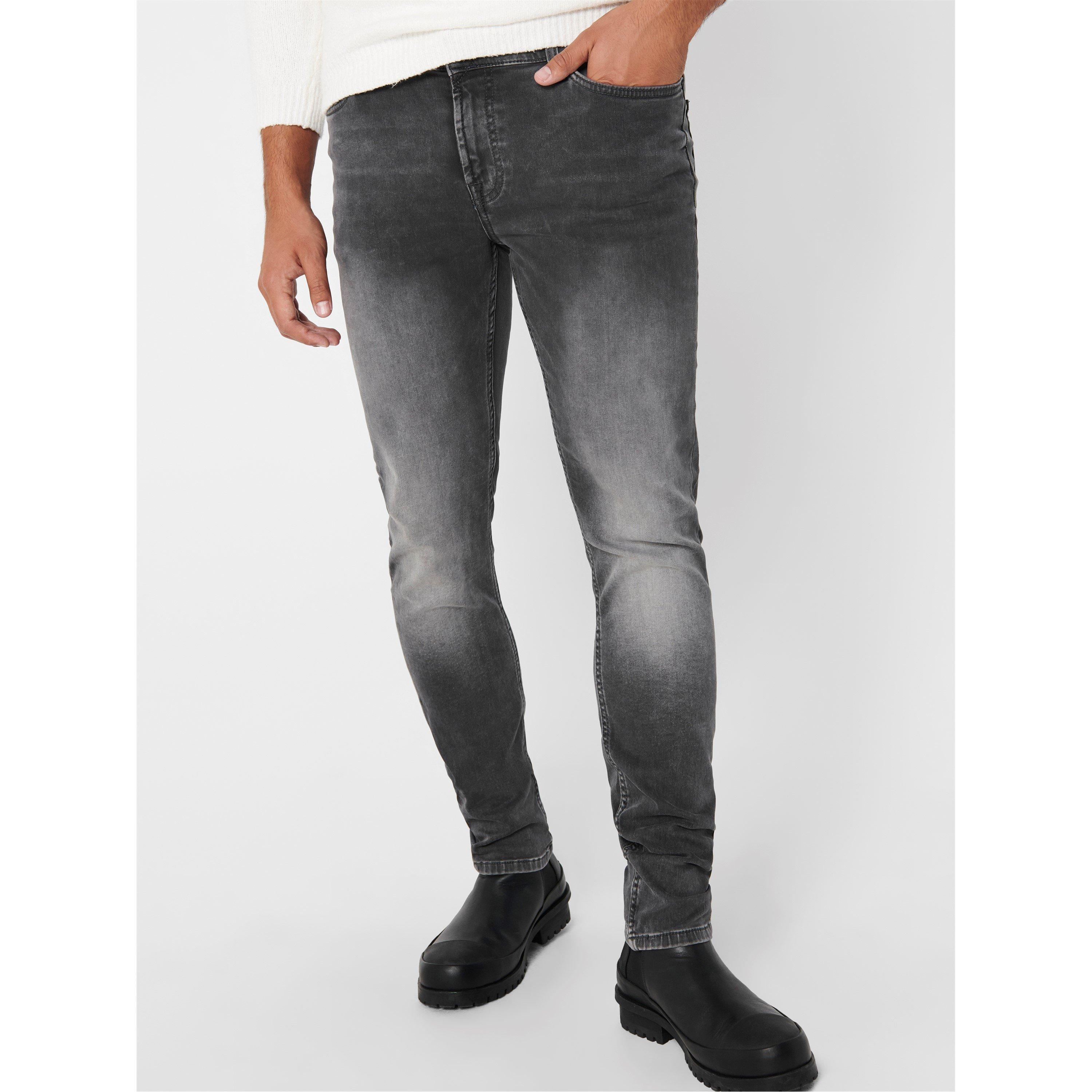 Grey - Only and Sons - Men's Slim Fit Jeans - 1