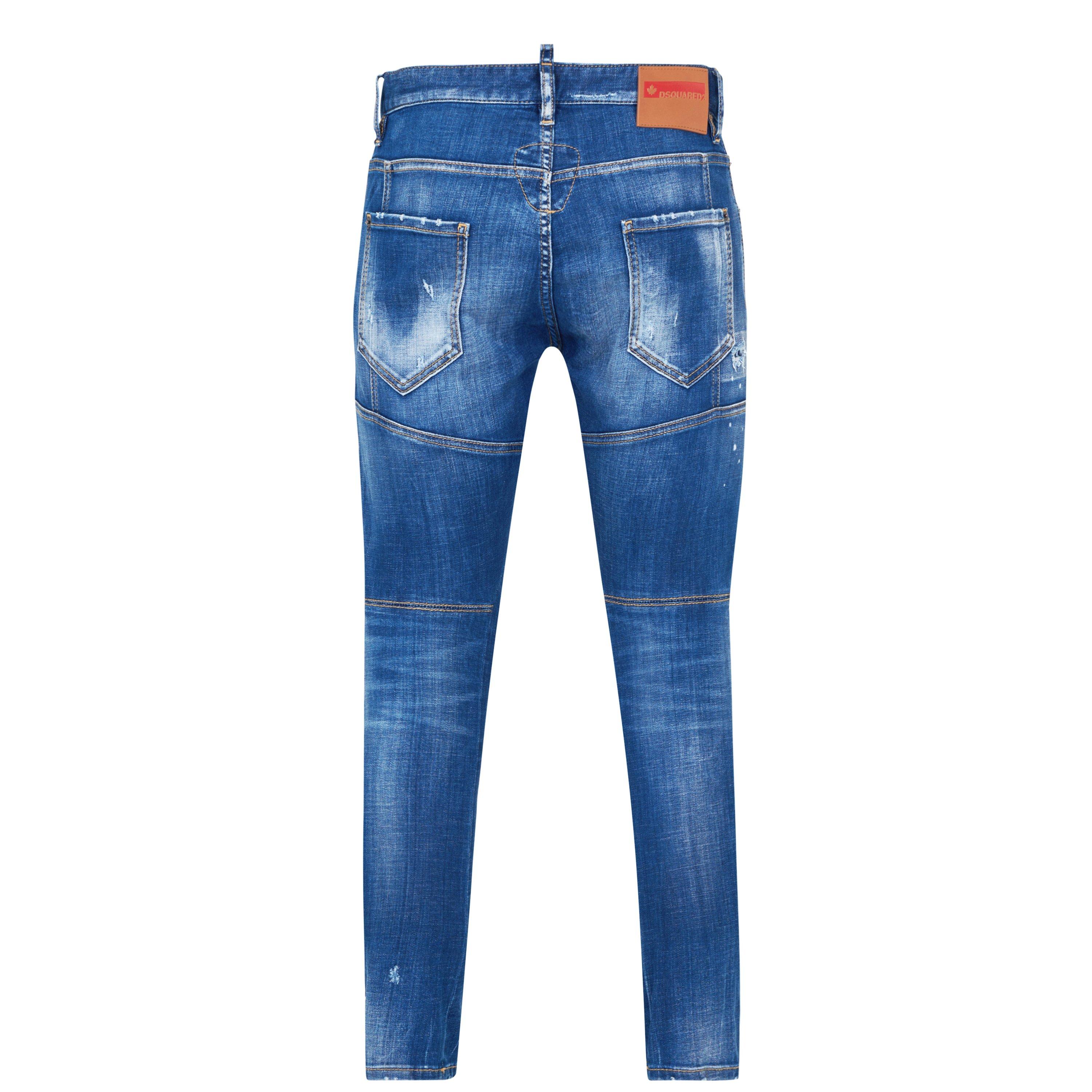 Dsquared² Tidy Biker Jeans Iconic Ripped Denim Pants 5