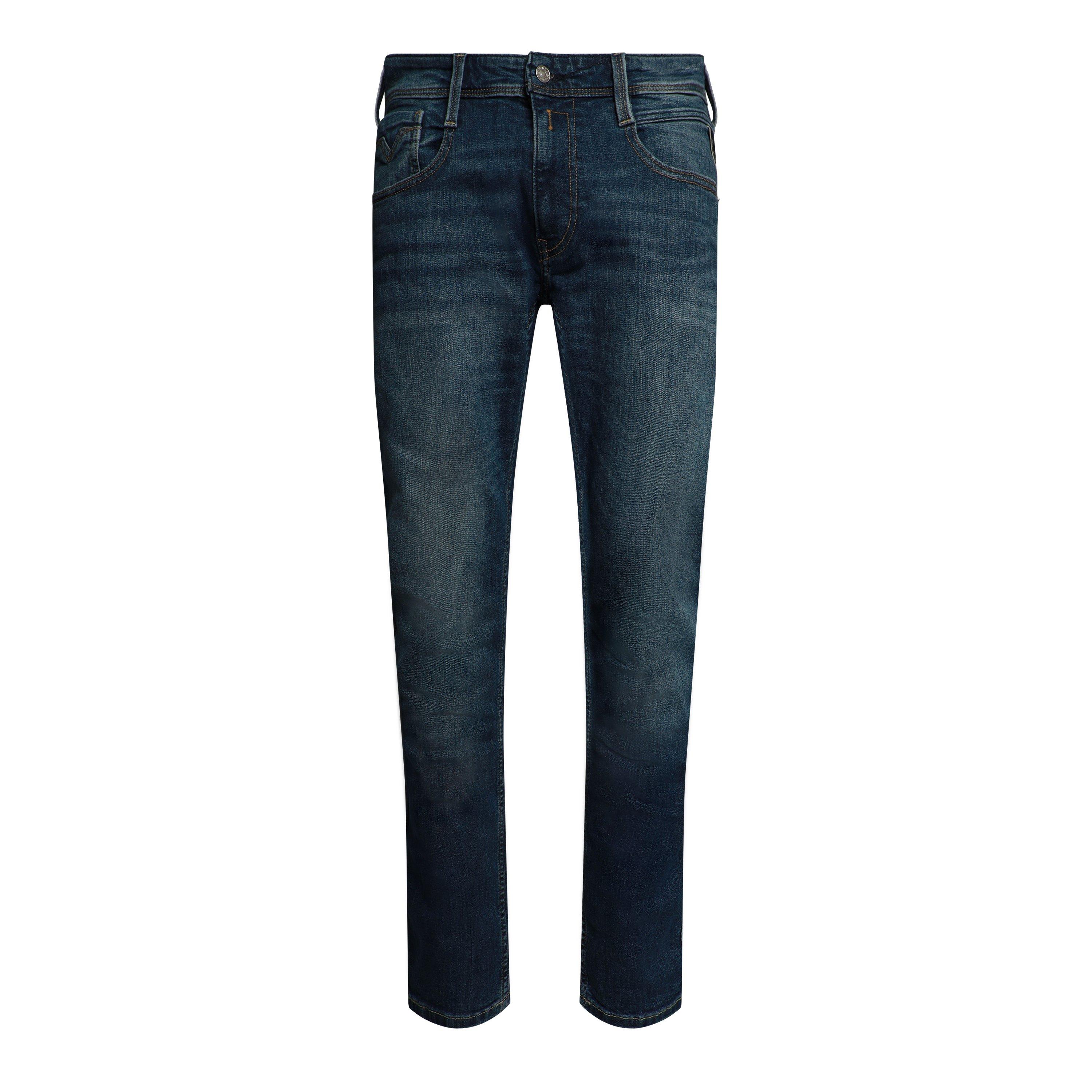 Replay Men's Anbass Cotton Slim-Fit Jeans - Medium Blue - 32W R