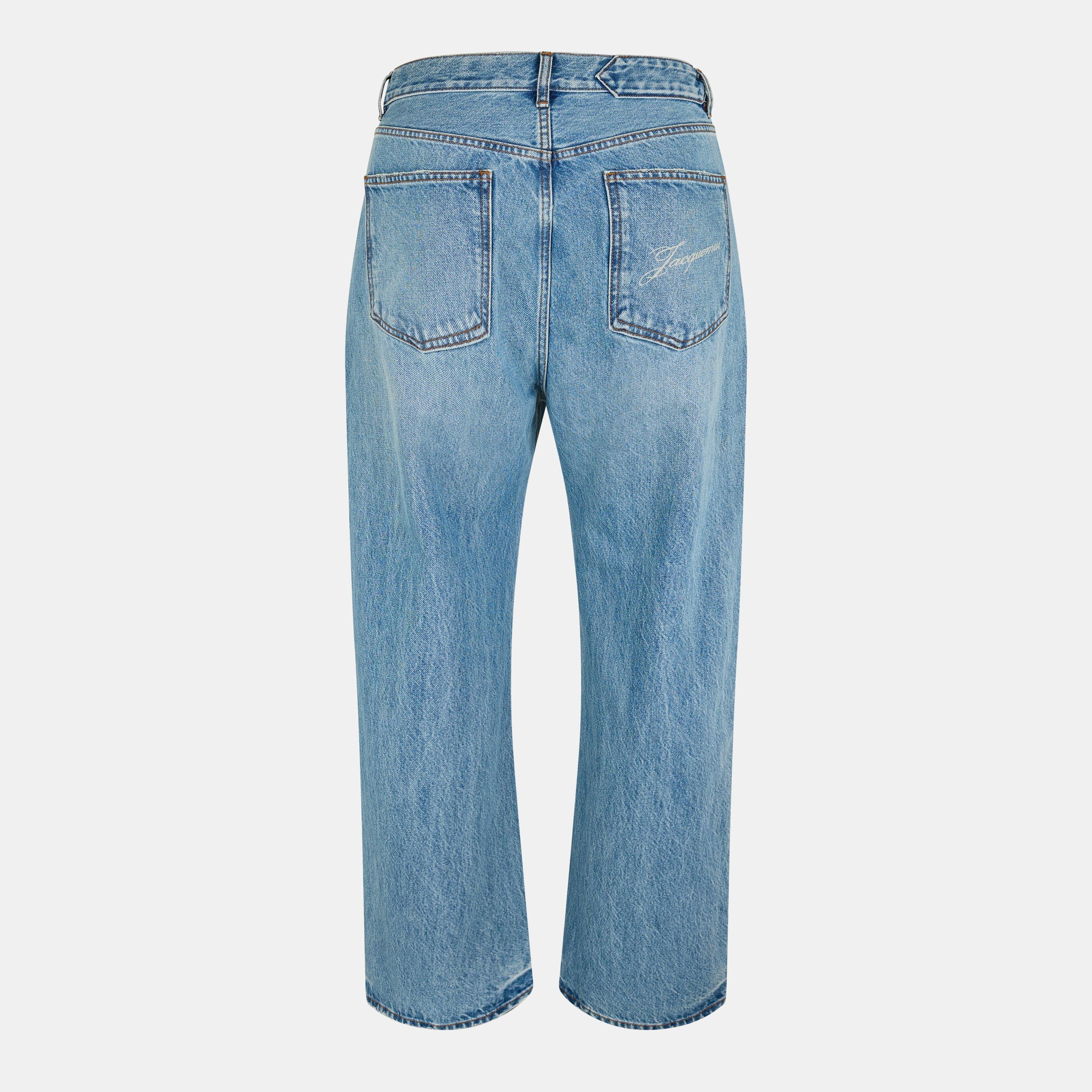 Blue - Jacquemus - Men's Straight Fit Denim Jeans - 2
