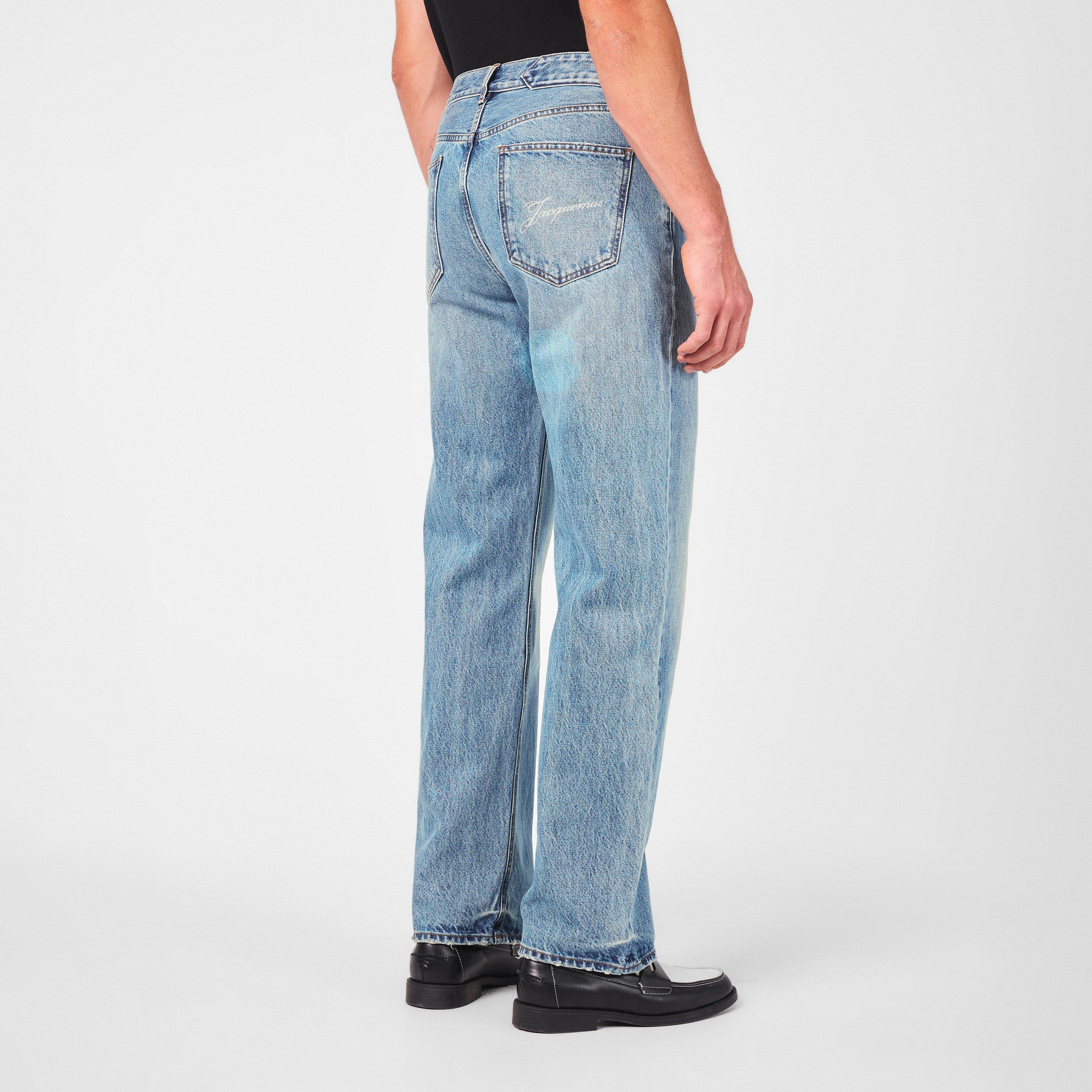 Blue - Jacquemus - Men's Straight Fit Denim Jeans - 3