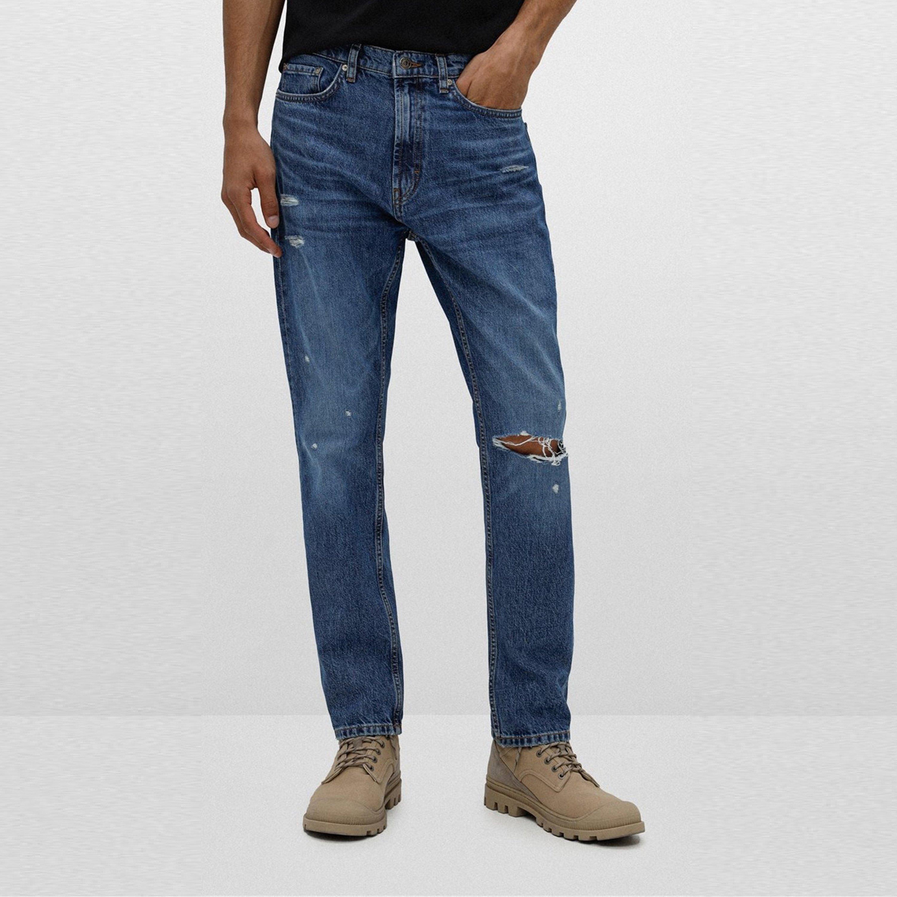 Bright Blue - Hugo - Men's Slim Fit Jeans - 3