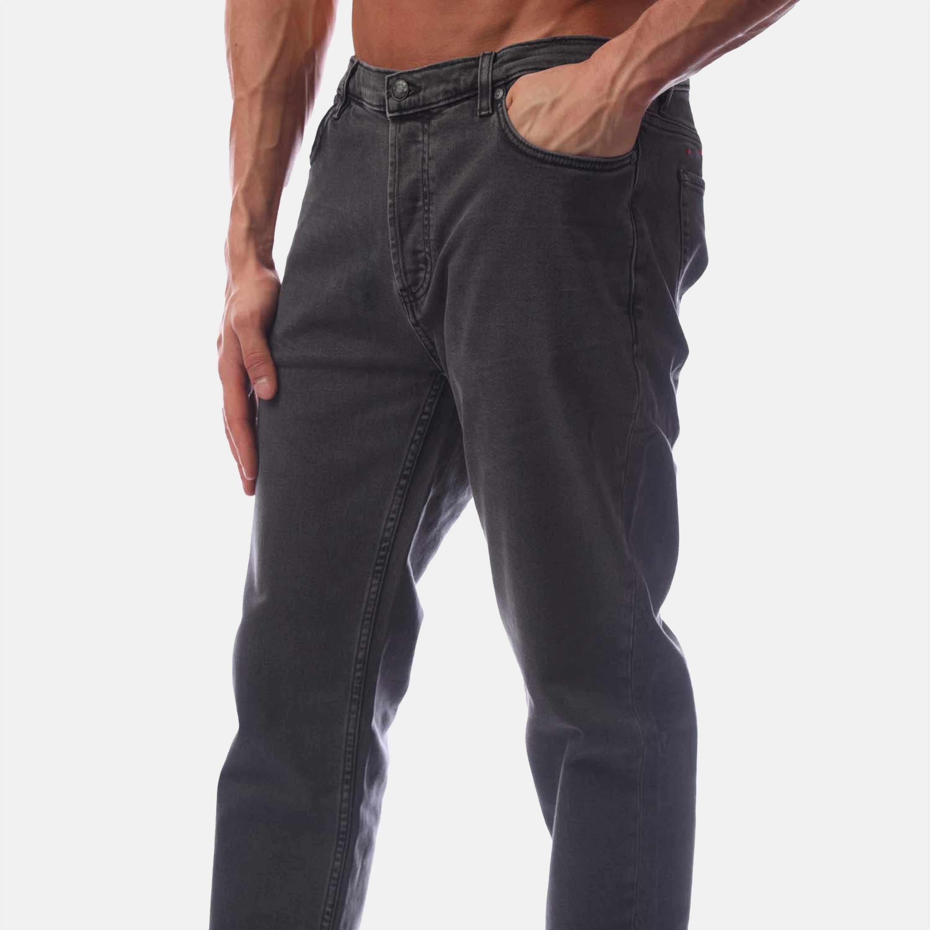 Dark Grey - Hugo - Men's Slim Fit Jeans - 3