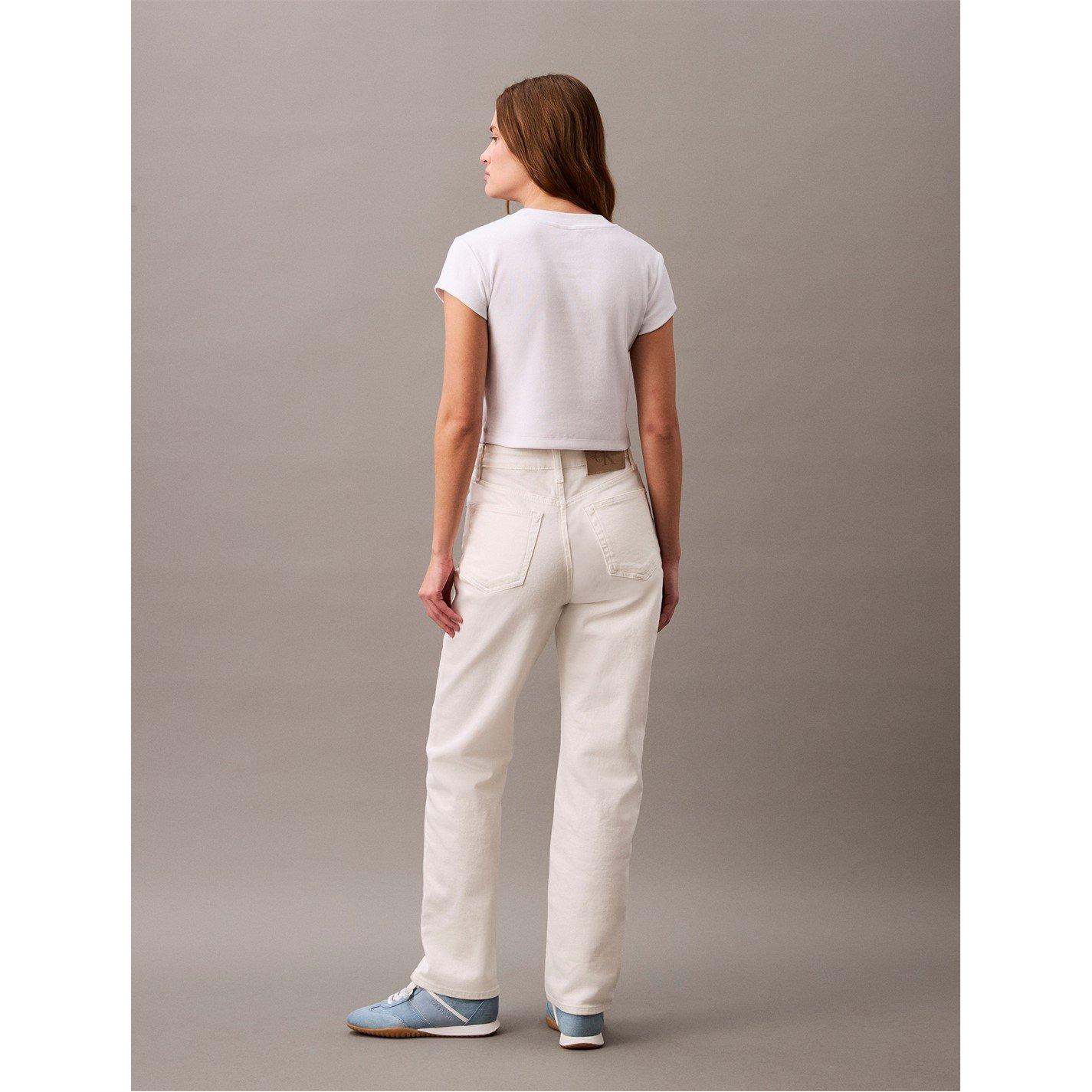 Bianco - Calvin Klein Jeans - Women's CKJ Mono Baby T Crop Top - 4