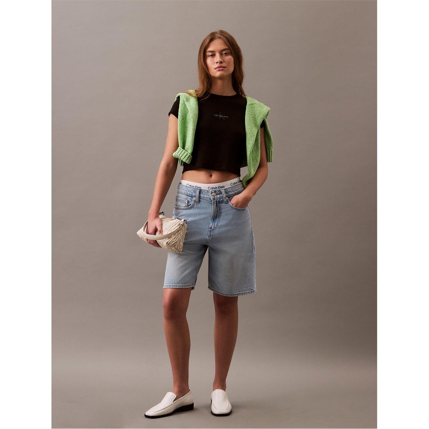 Noir - Calvin Klein Jeans - Women's CKJ Mono Baby T Crop Top - 2