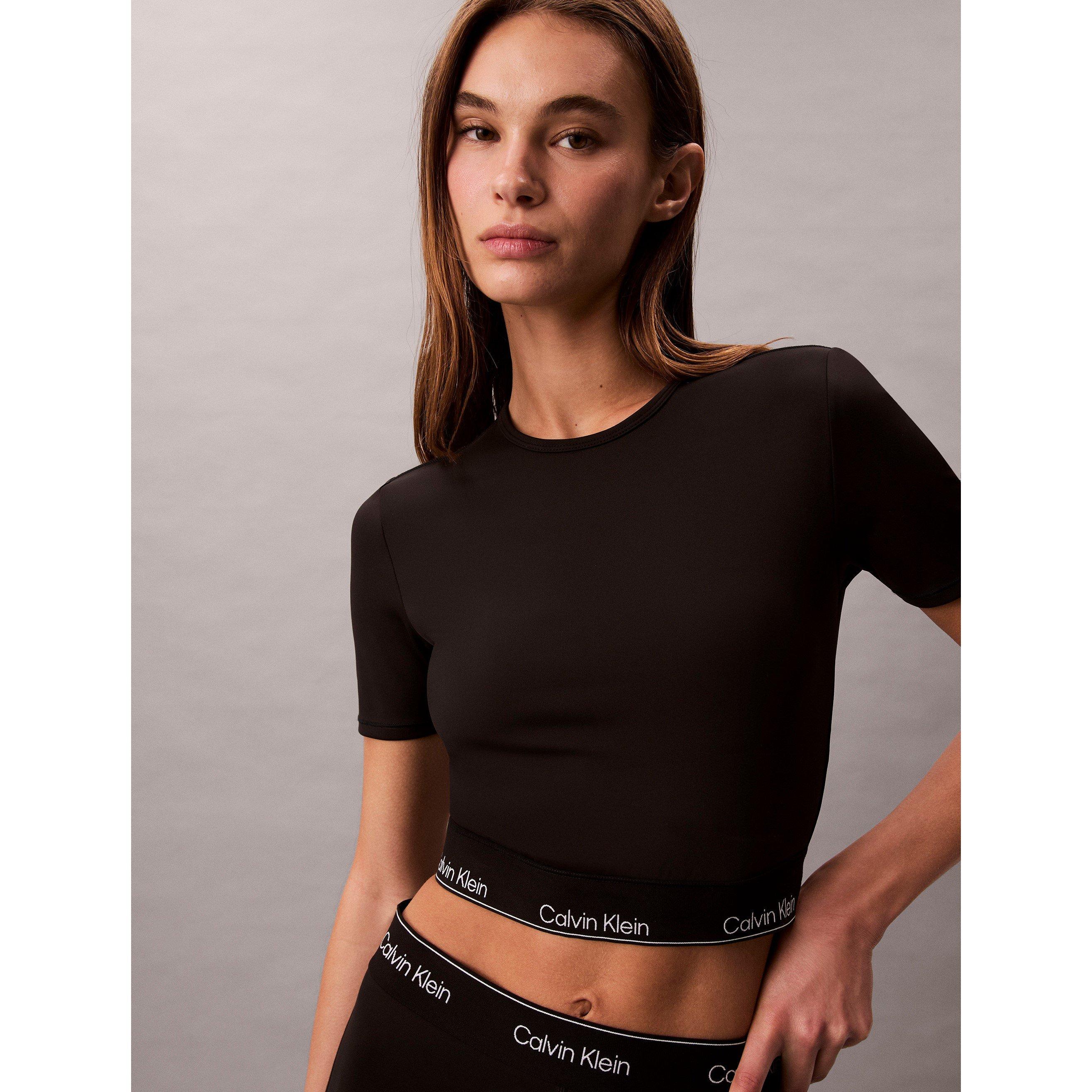 Zwart - Calvin Klein - Women&#x27;s Mod Tape Crop Tops - 4