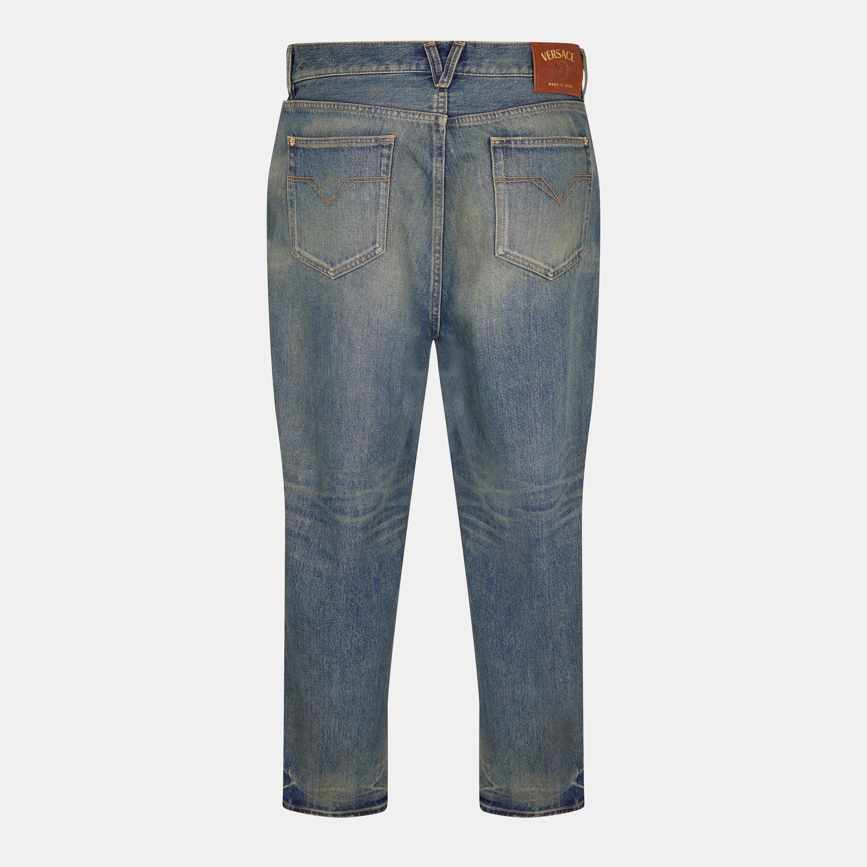 Blue - Versace - Men's Straight Jeans - 2