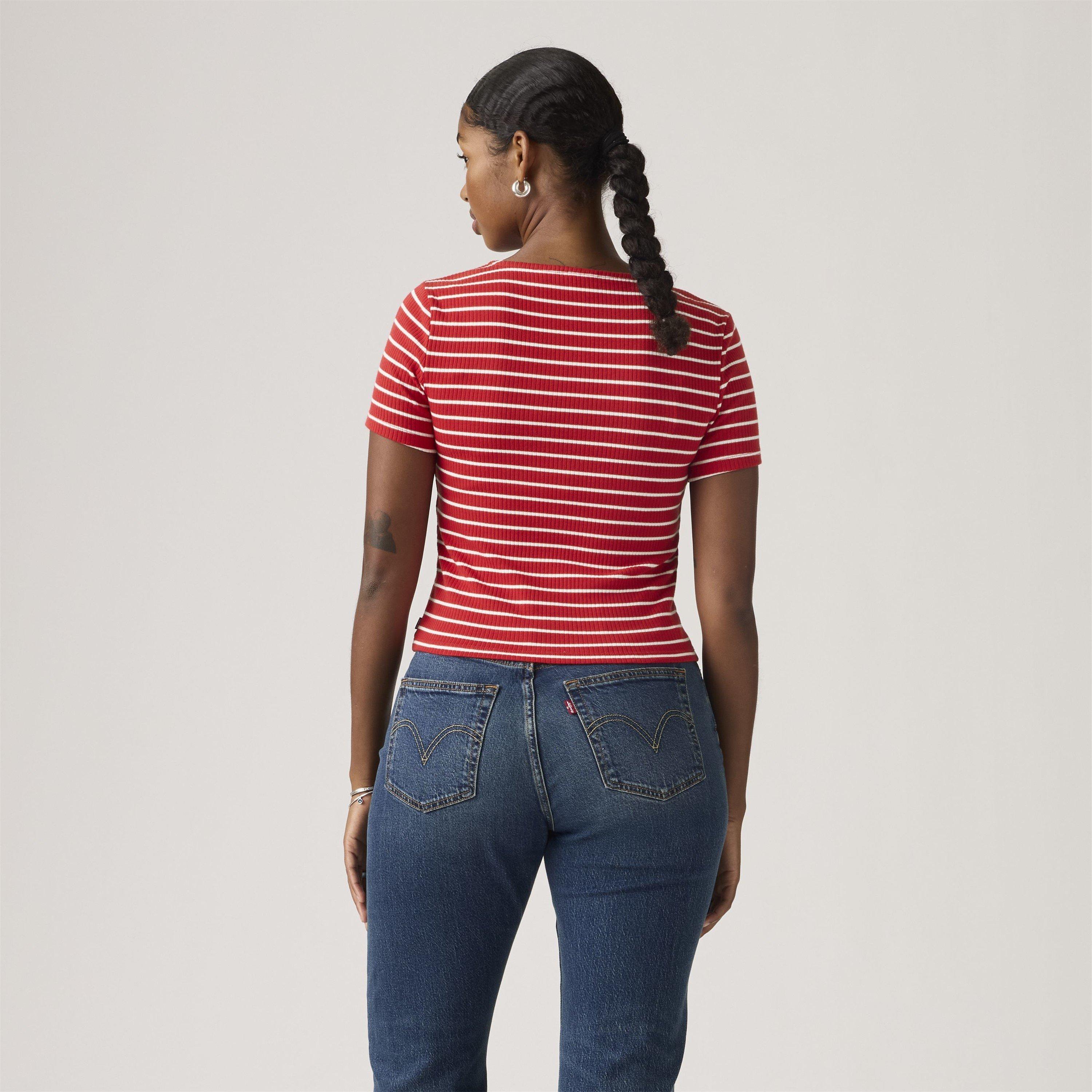 Red Stripe - Levis - Short Sleeve Striped T-Shirt - 4