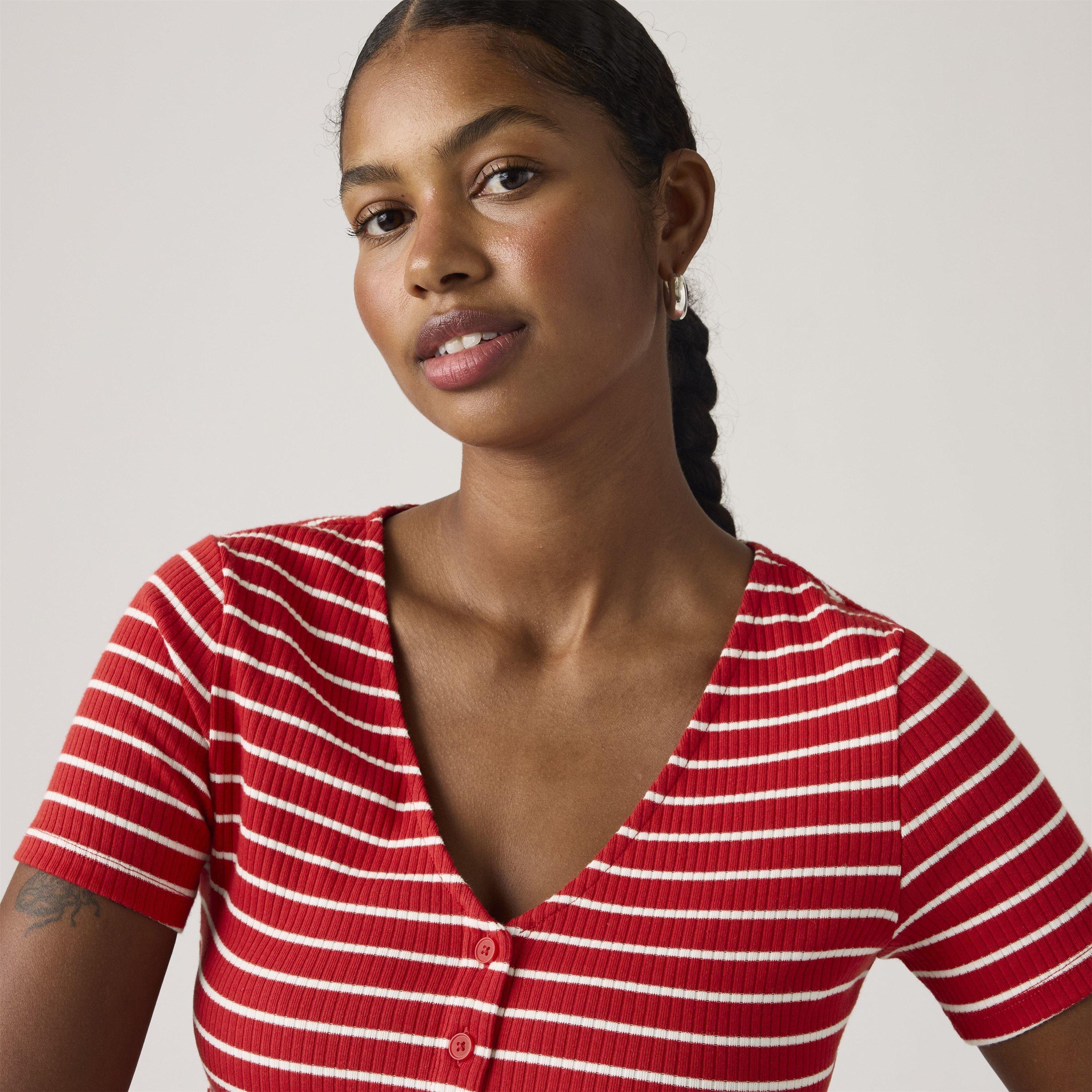 Red Stripe - Levis - Short Sleeve Striped T-Shirt - 5