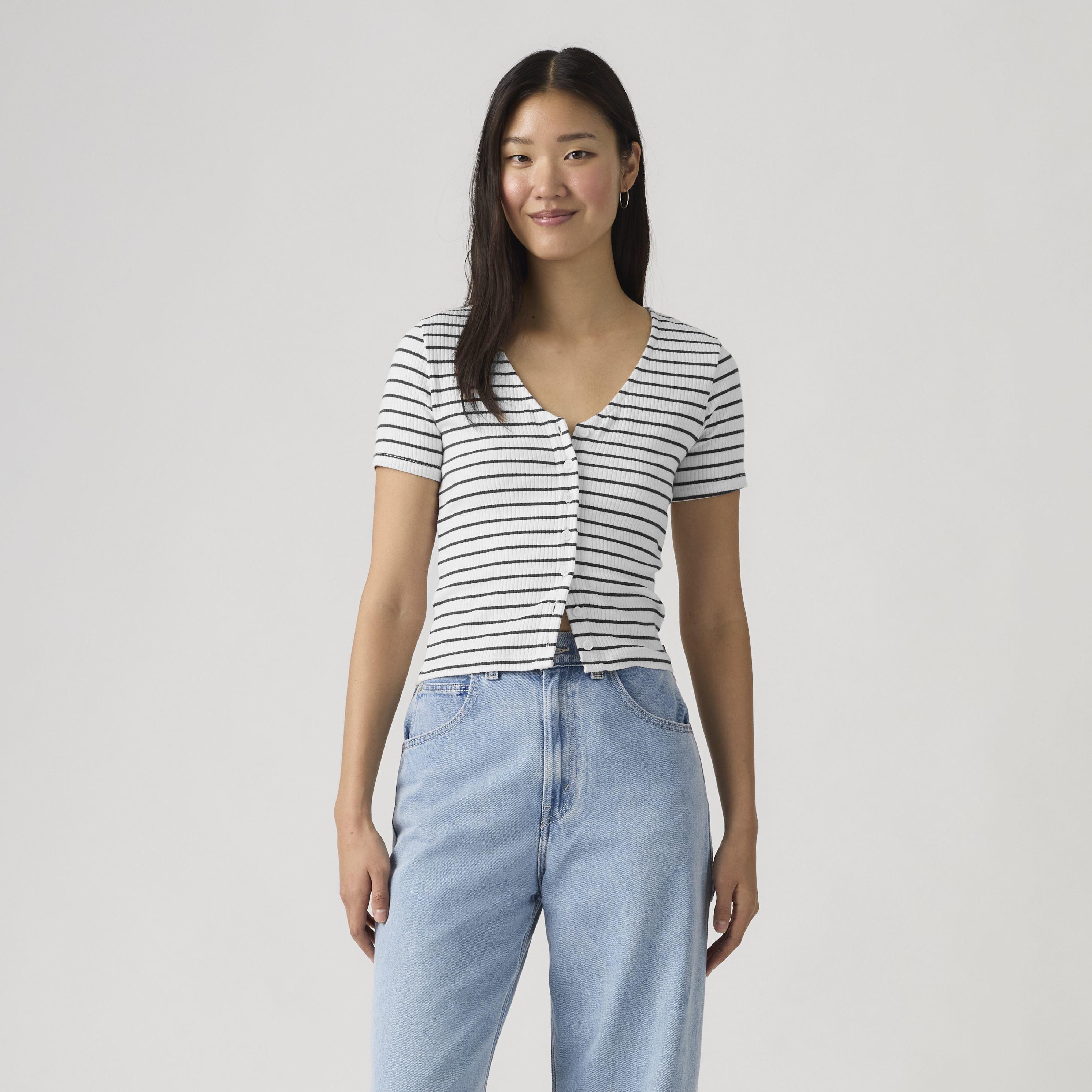 Peacoat Rayé - Levis - Short Sleeve Striped T-Shirt - 3