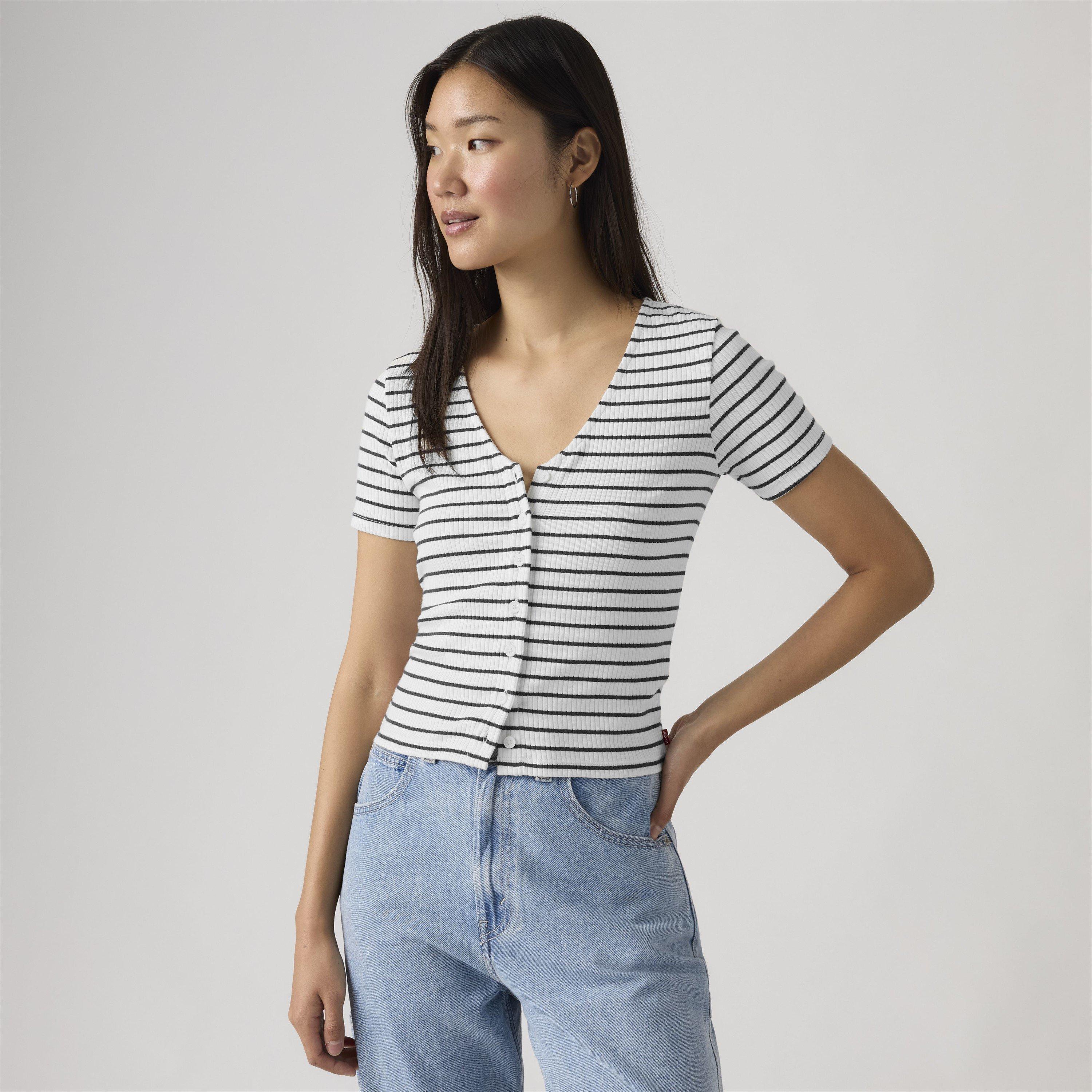 Peacoat Rayé - Levis - Short Sleeve Striped T-Shirt - 6