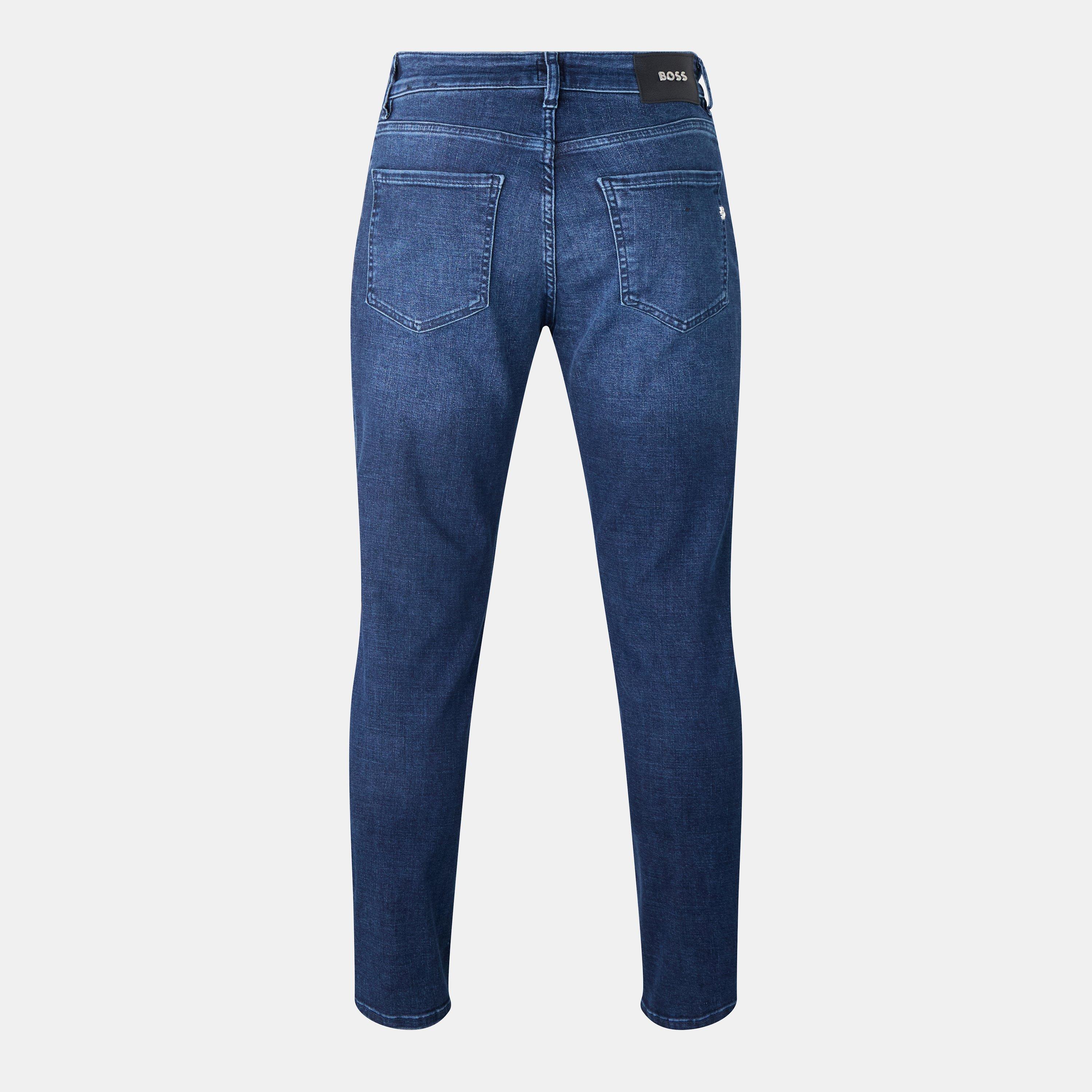 Bright Blue - Boss - H-Re.Maine Slim Fit Jeans - 2