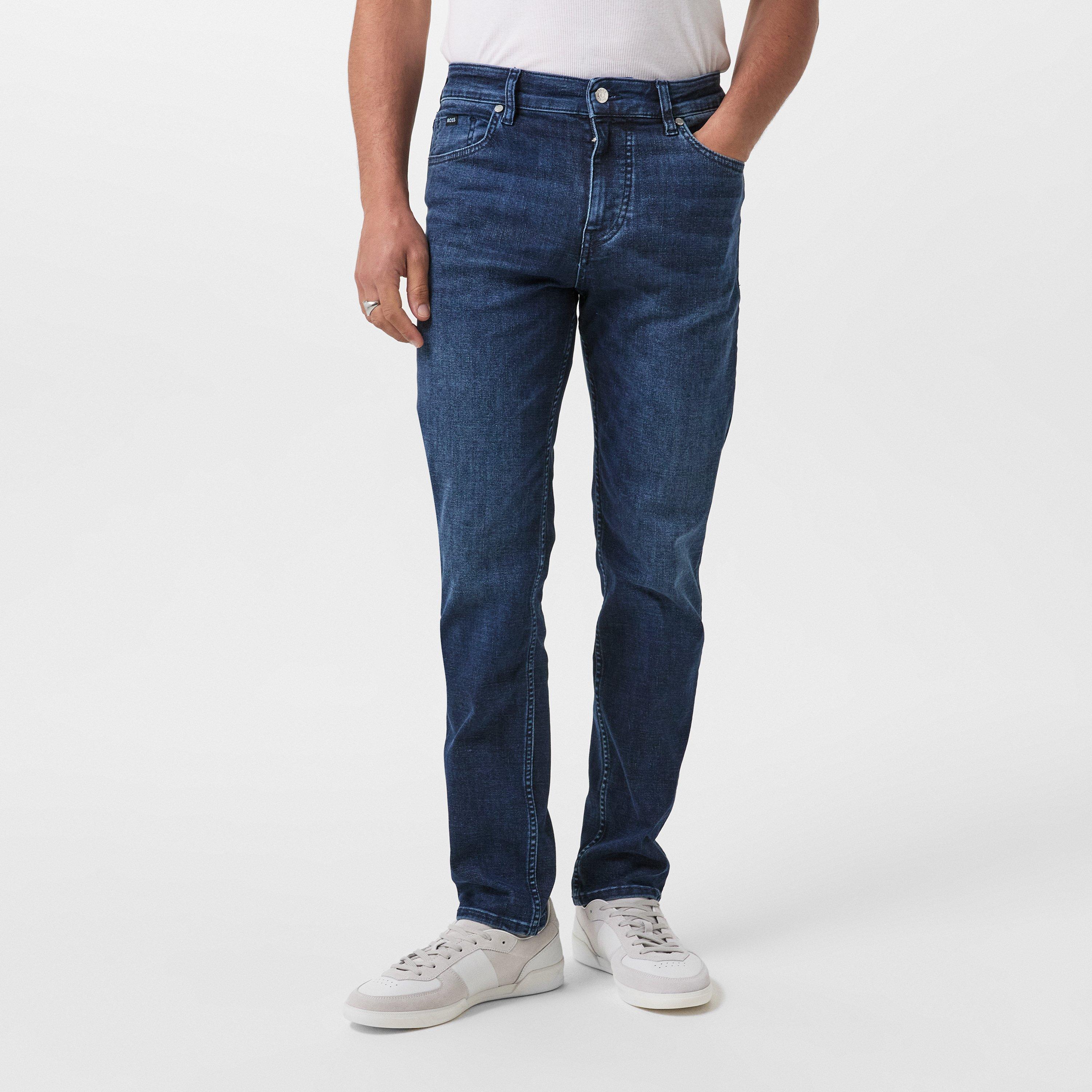 Bright Blue - Boss - H-Re.Maine Slim Fit Jeans - 3