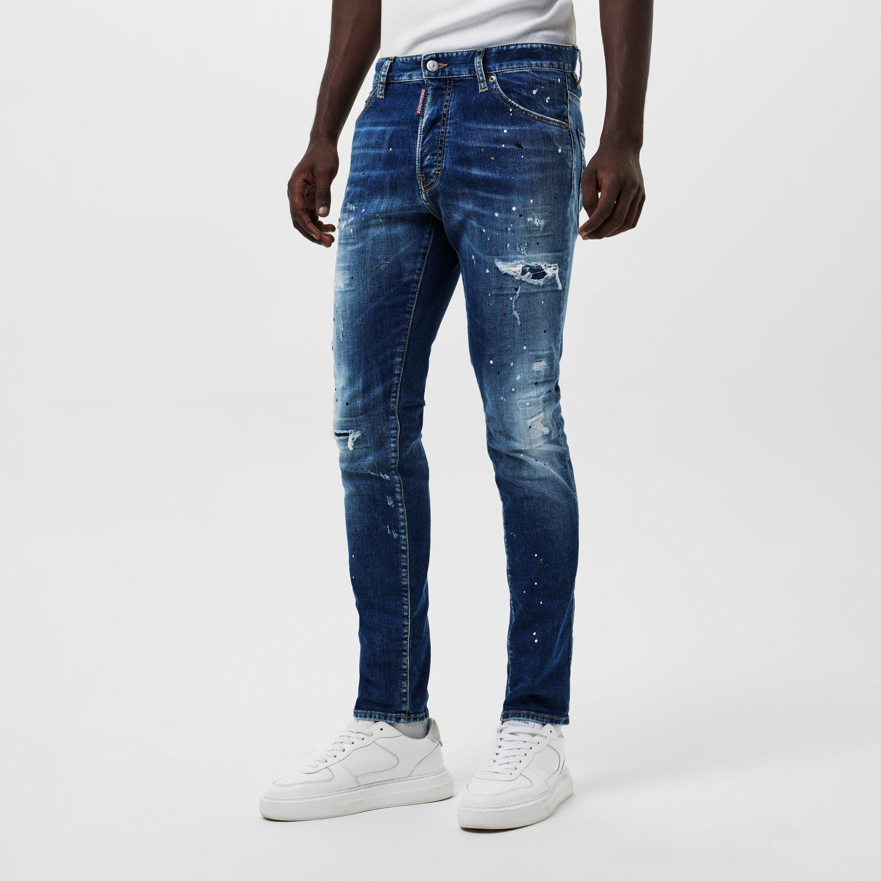 Rip Repair Blue - DSquared2 - Cool Guy Slim Jeans - 3