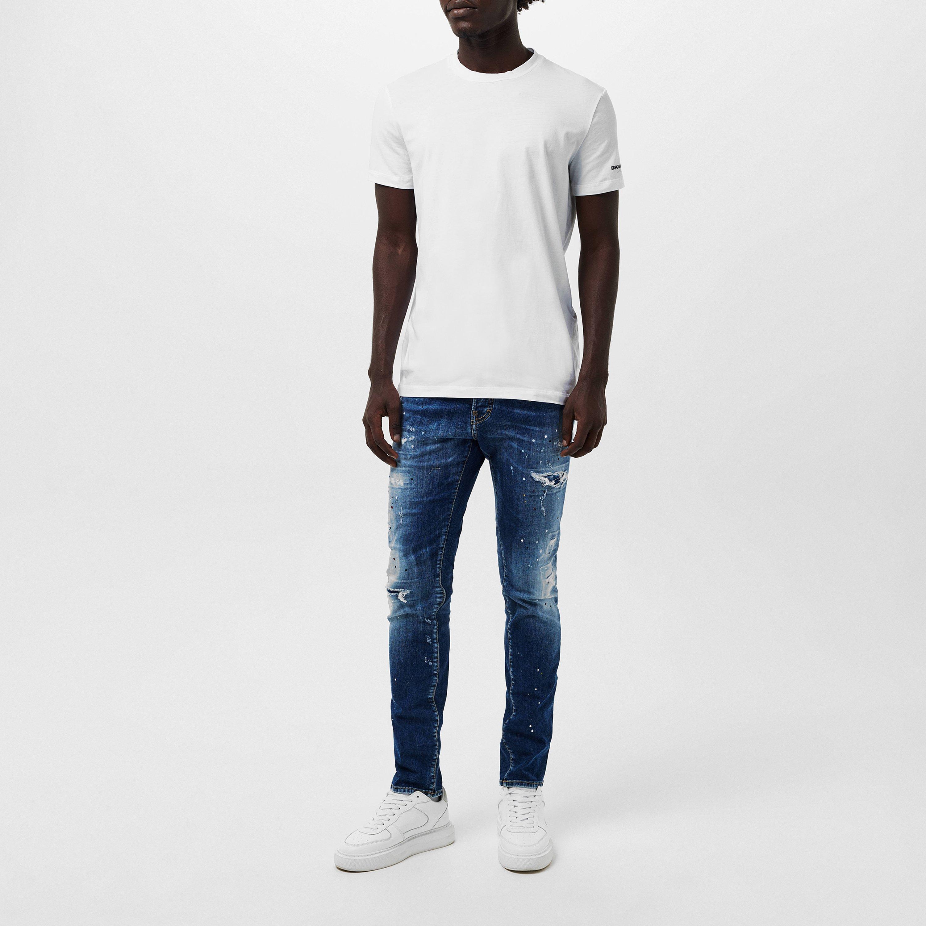 Rip Repair Blue - DSquared2 - Cool Guy Slim Jeans - 6