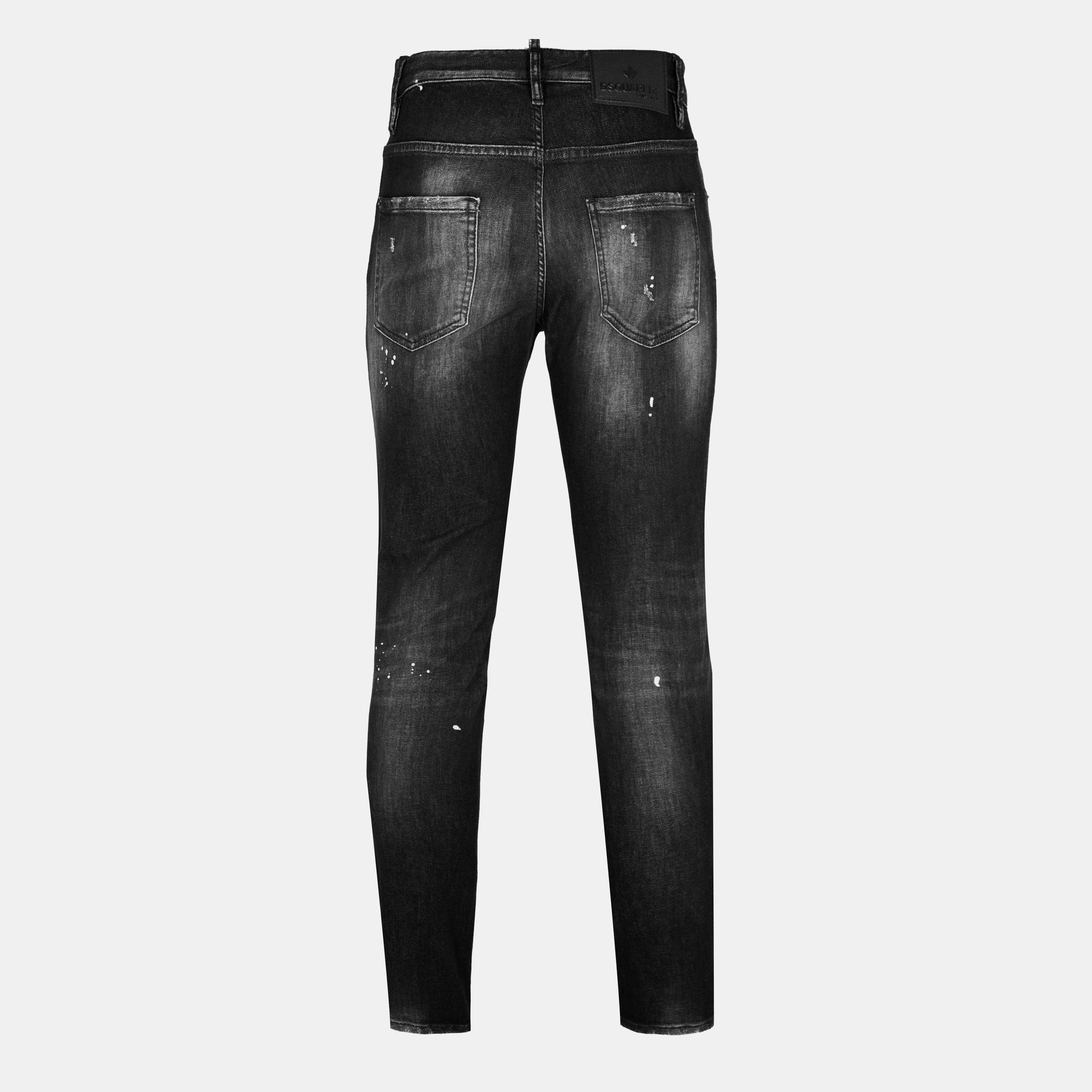 Rip Repair Blk - DSquared2 - Cool Guy Slim Jeans - 2