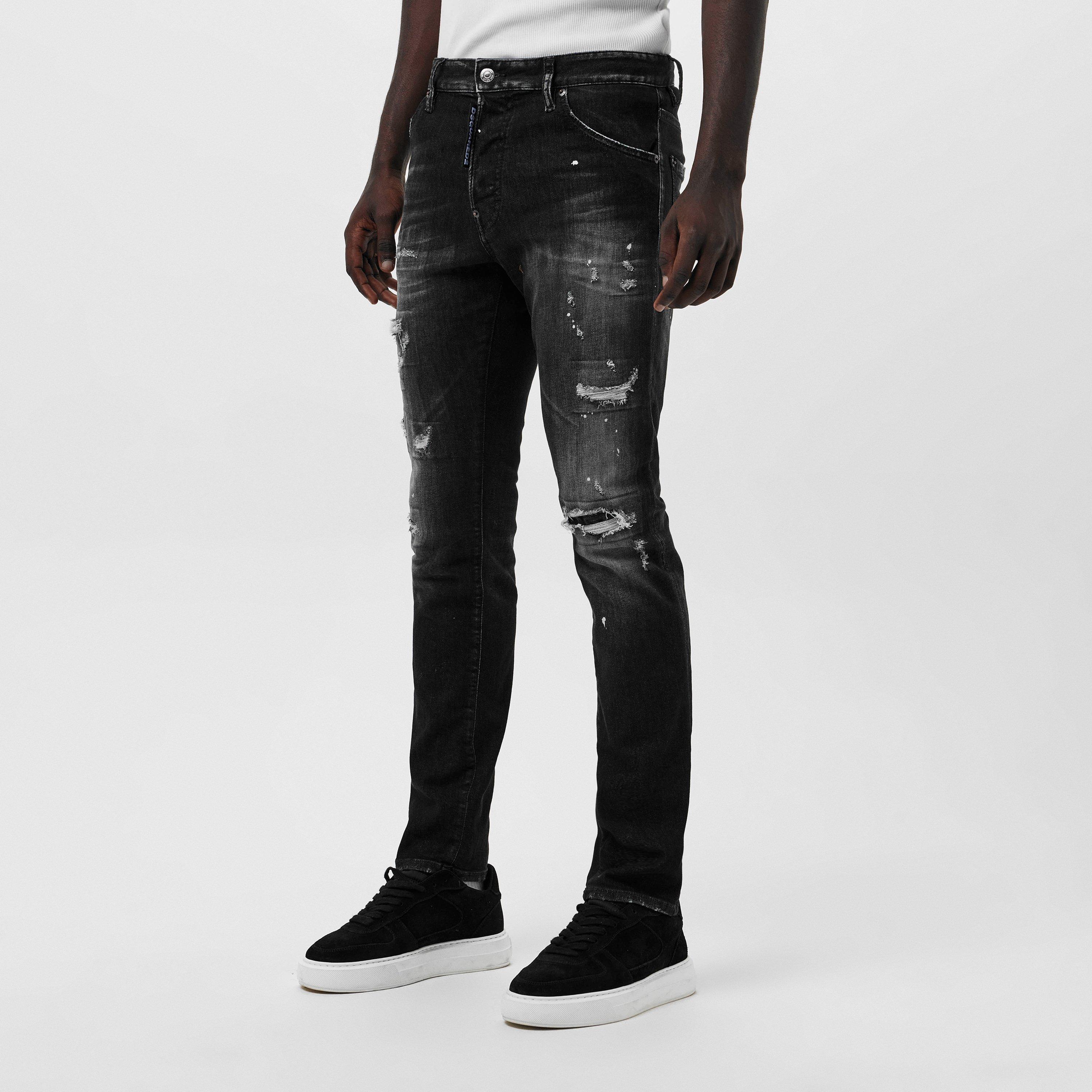 Rip Repair Blk - DSquared2 - Cool Guy Slim Jeans - 3
