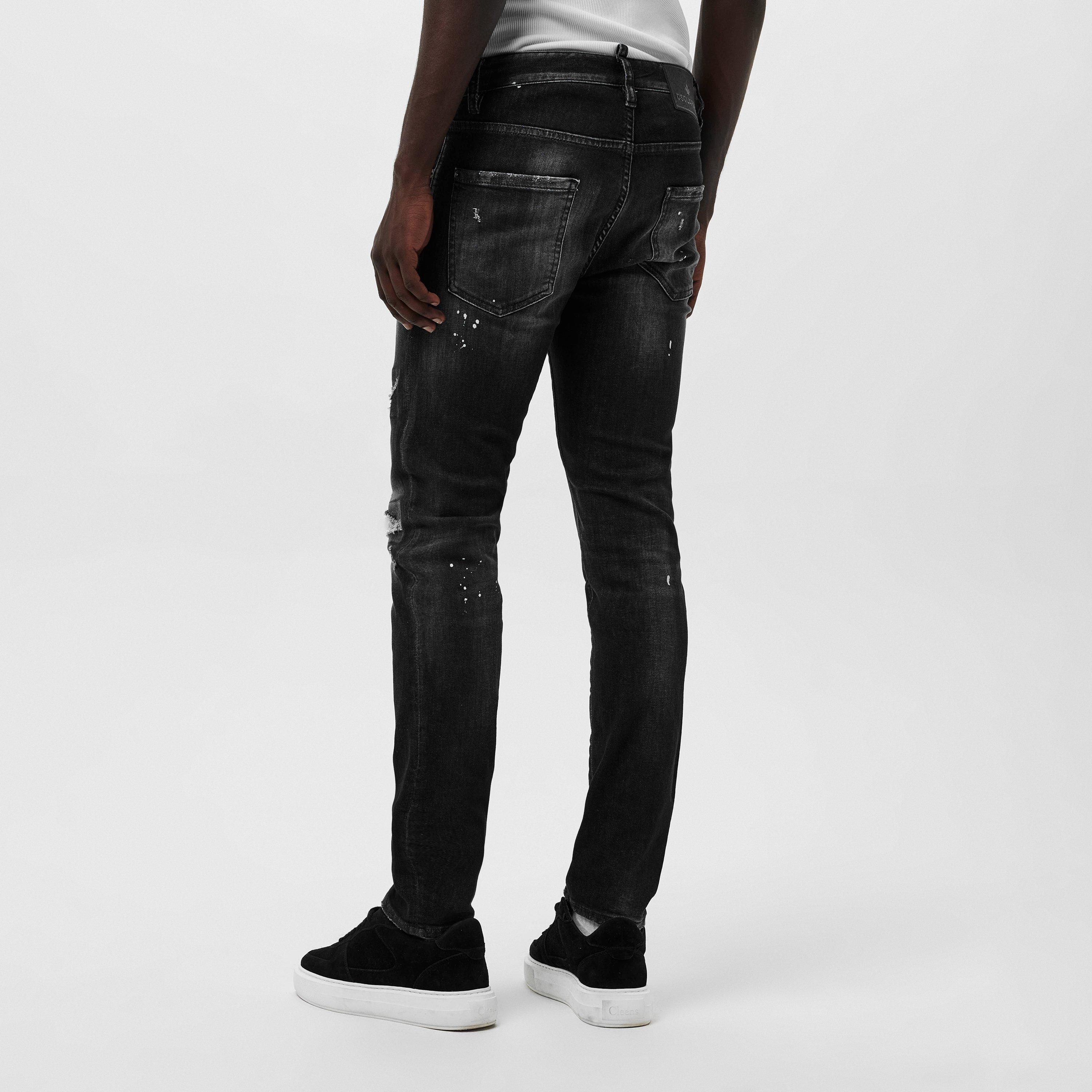 Rip Repair Blk - DSquared2 - Cool Guy Slim Jeans - 4