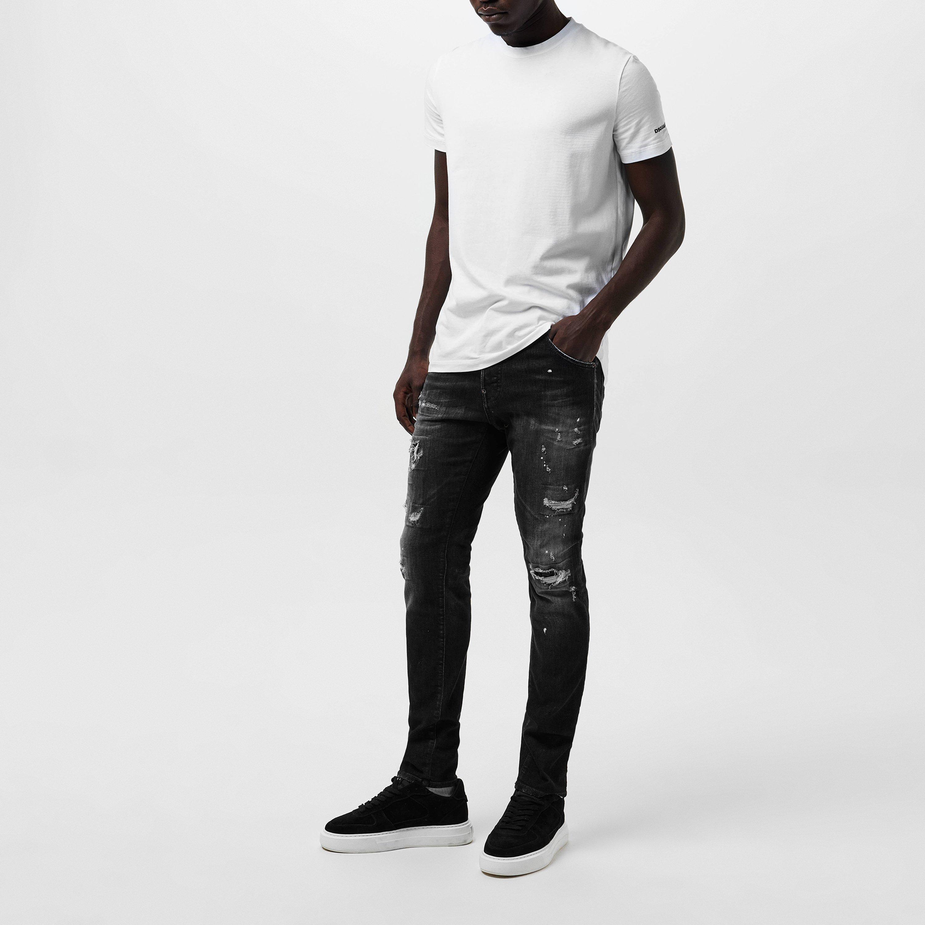 Rip Repair Blk - DSquared2 - Cool Guy Slim Jeans - 6