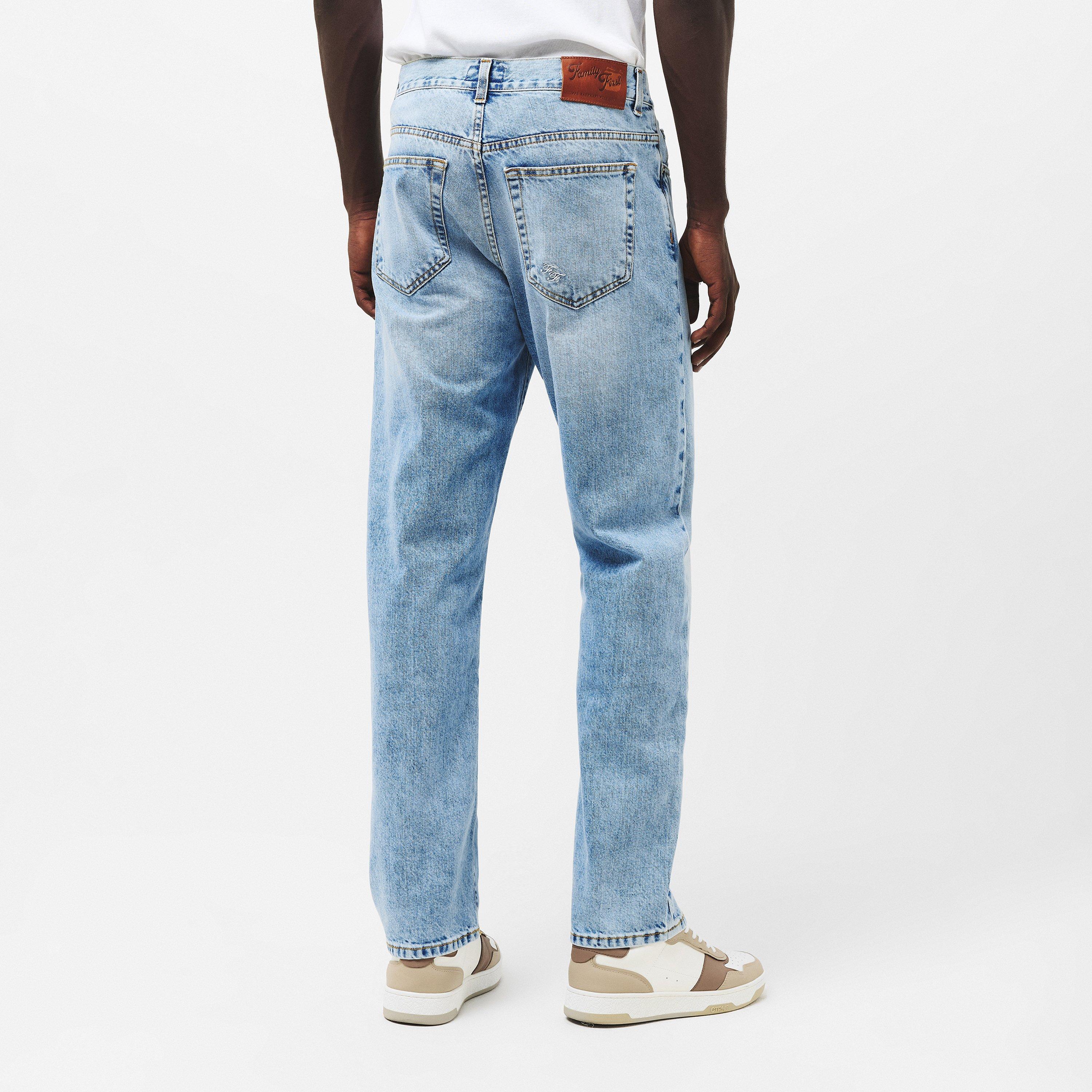 Light Blue - Family First - Men's Straight Leg Jeans - 4