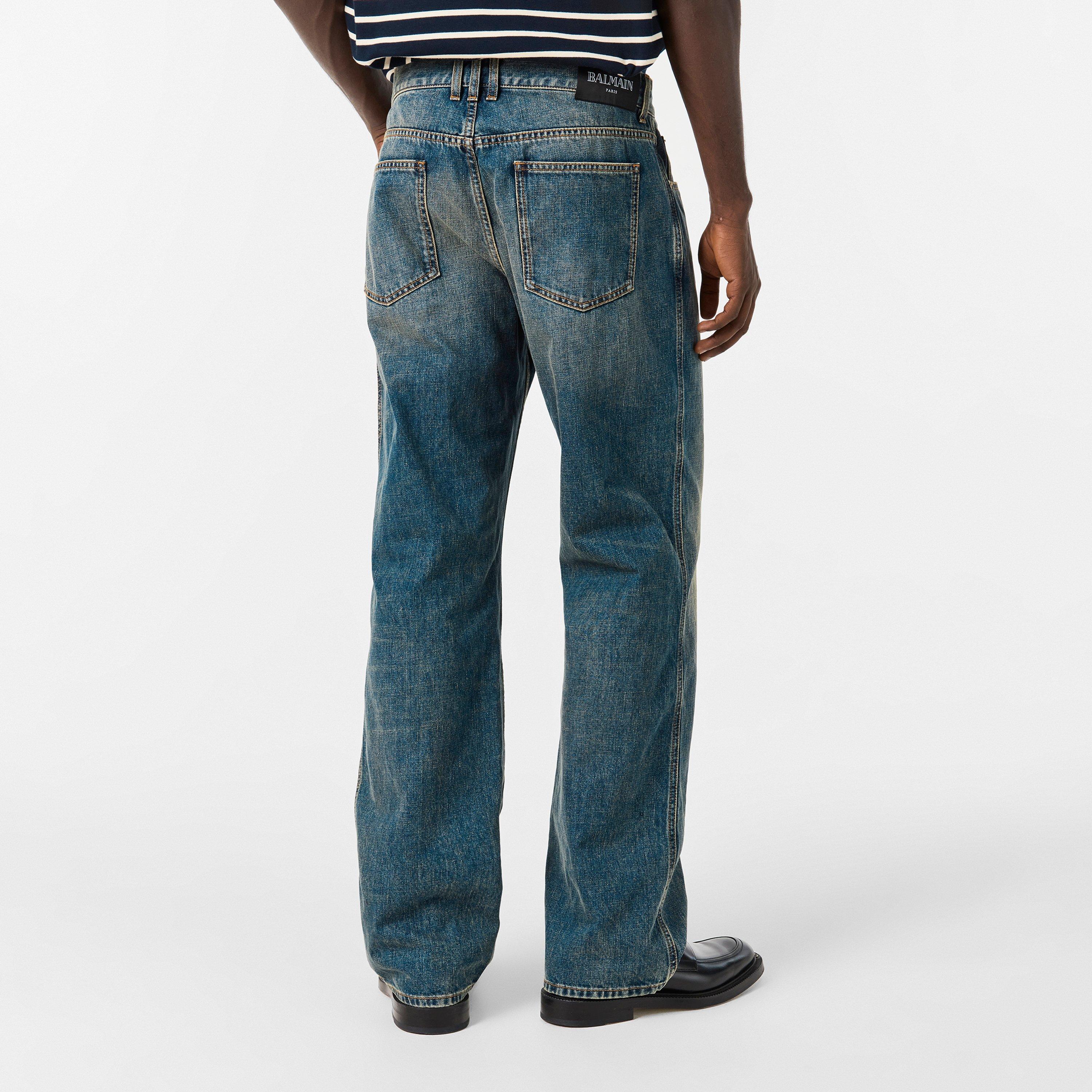 Blue - Balmain - Men's Straight Jeans - 4