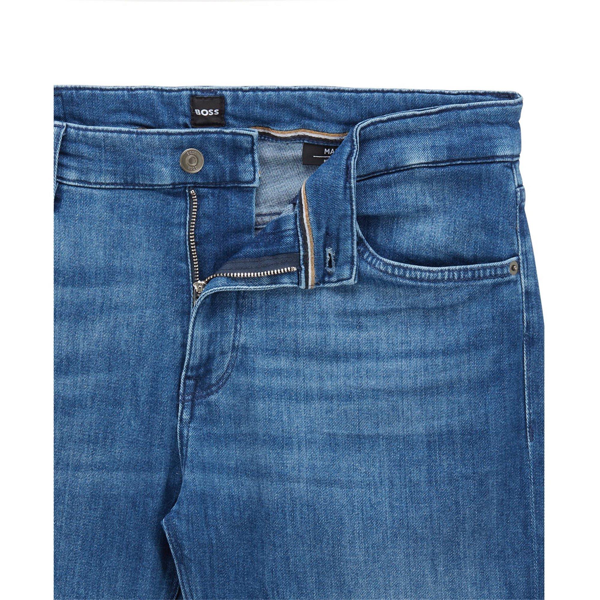 Medium Blue - Boss - Maine3 10215872 07 Slim Fit Jeans Mens - 6