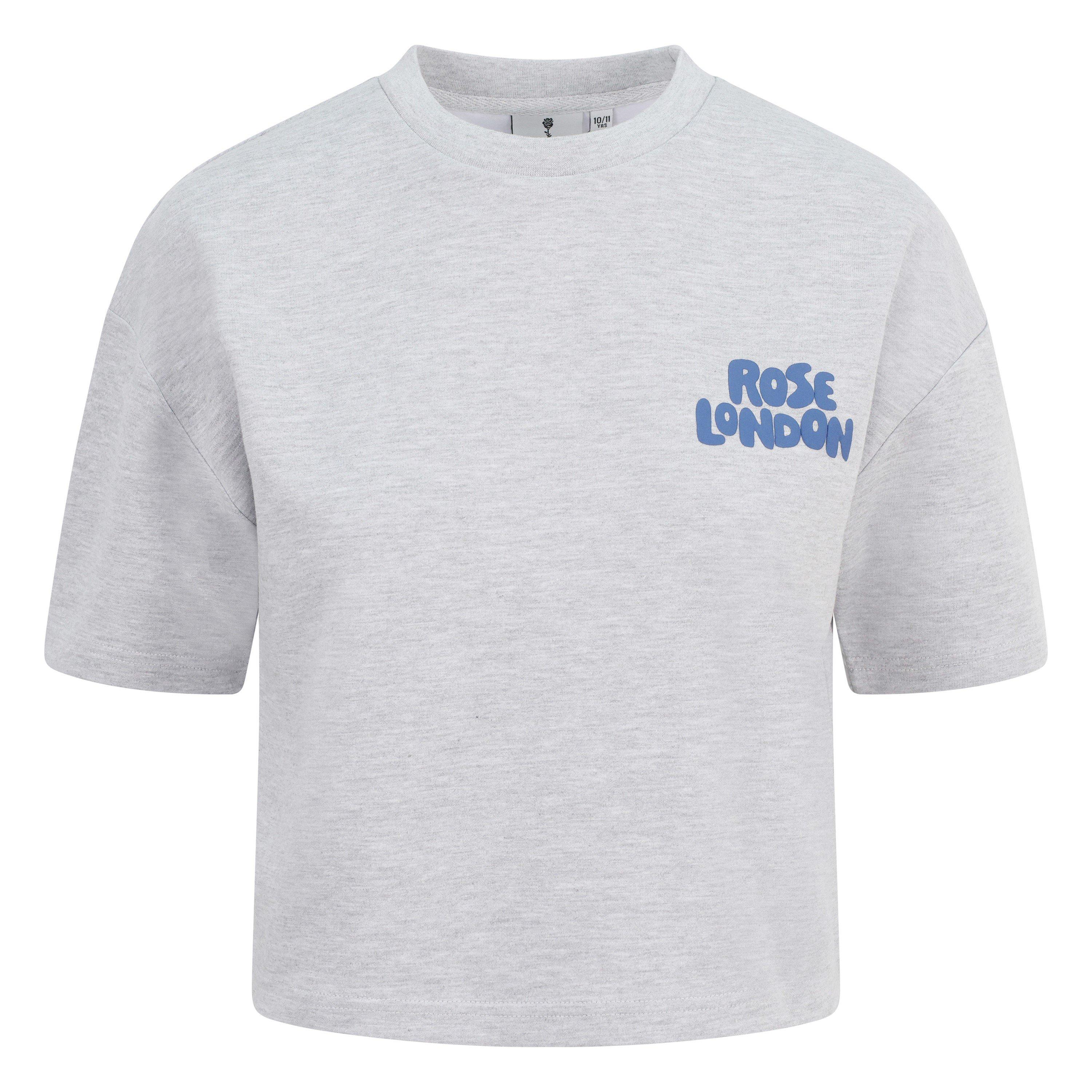 Grey Marl - Rose London - All Love Crop T-shirt Womens - 1