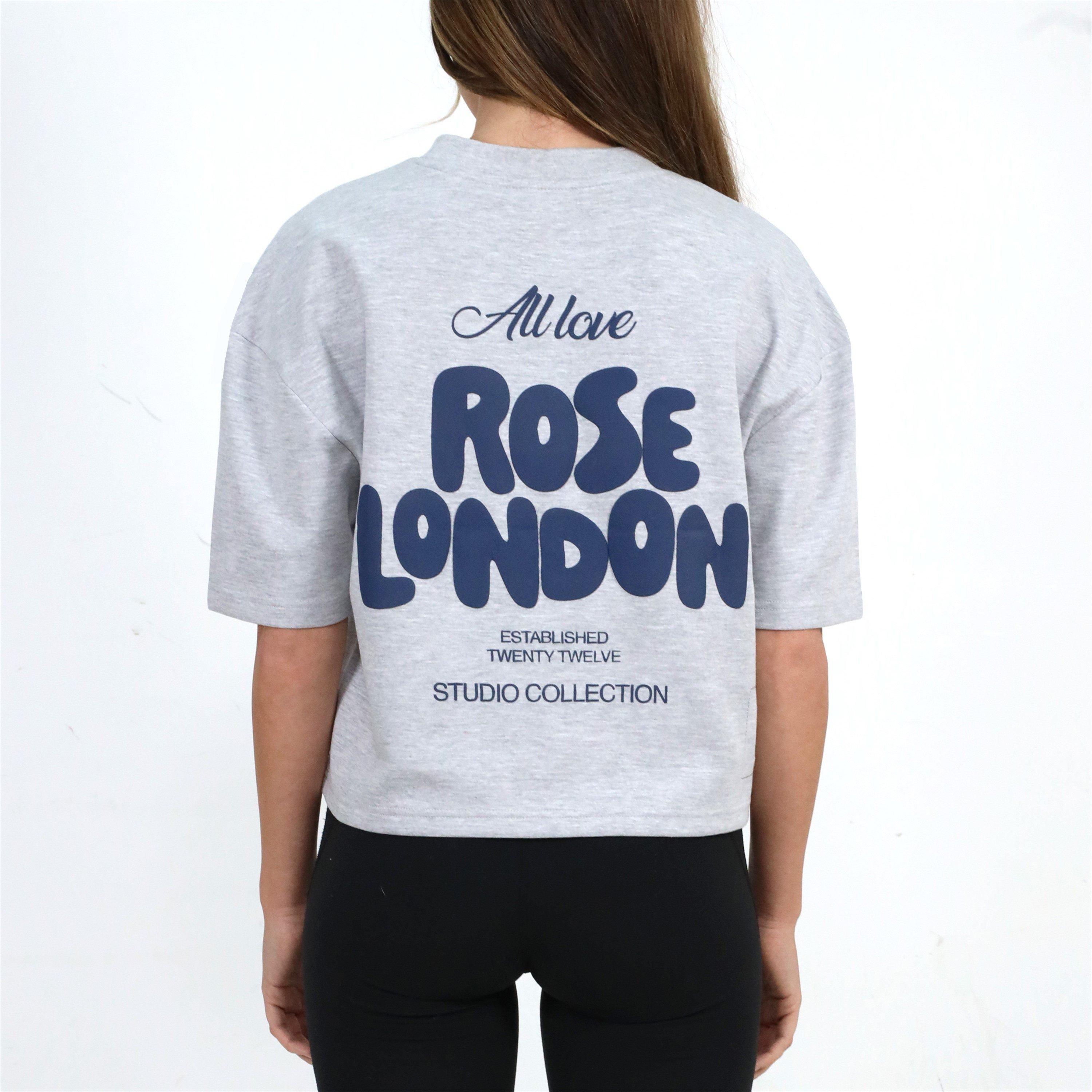 Gris jaspeado - Rose London - London All Love Crop T-shirt - 4