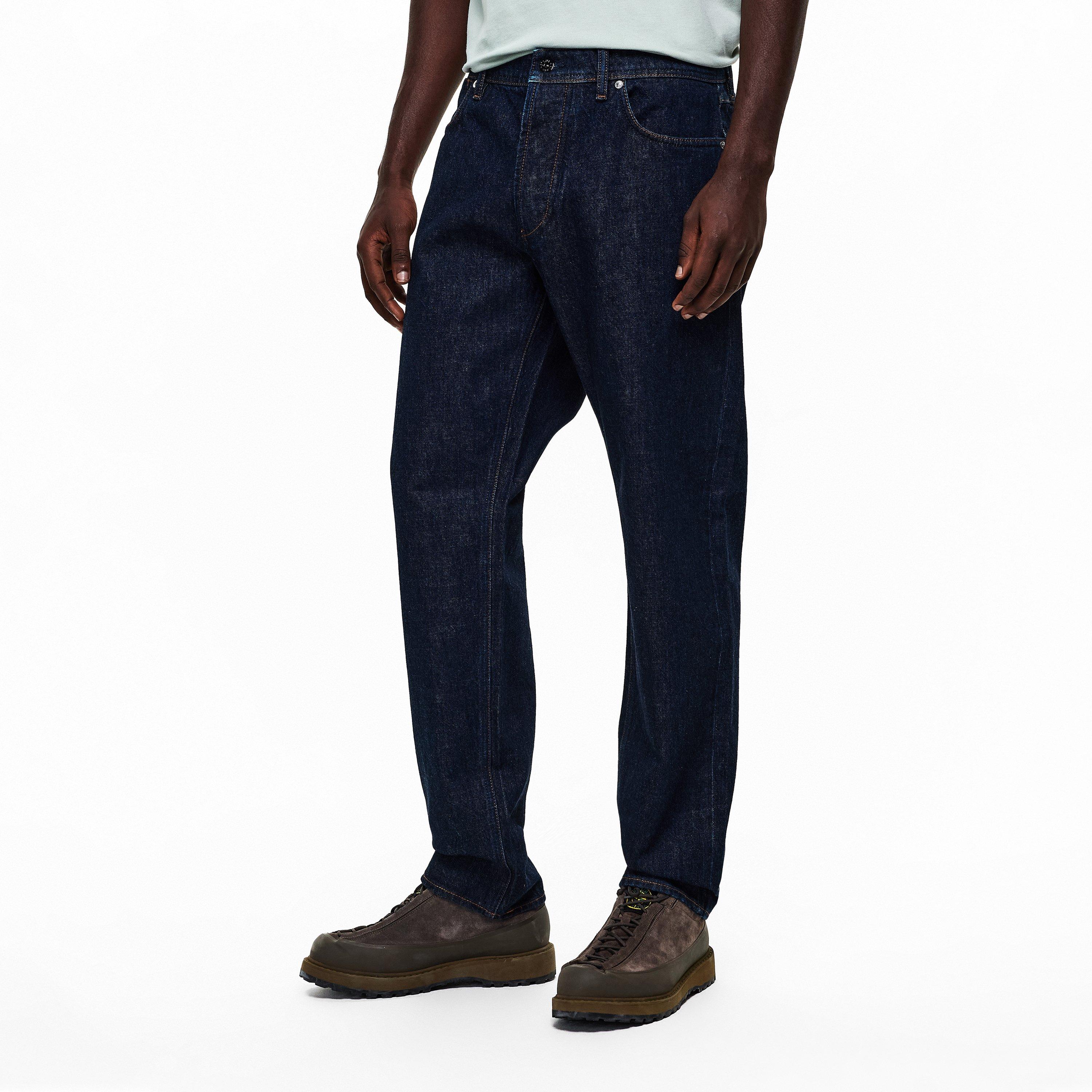 Blu Rinse VJ201 - Stone Island - Mens Denim Research Straight Jeans - 3