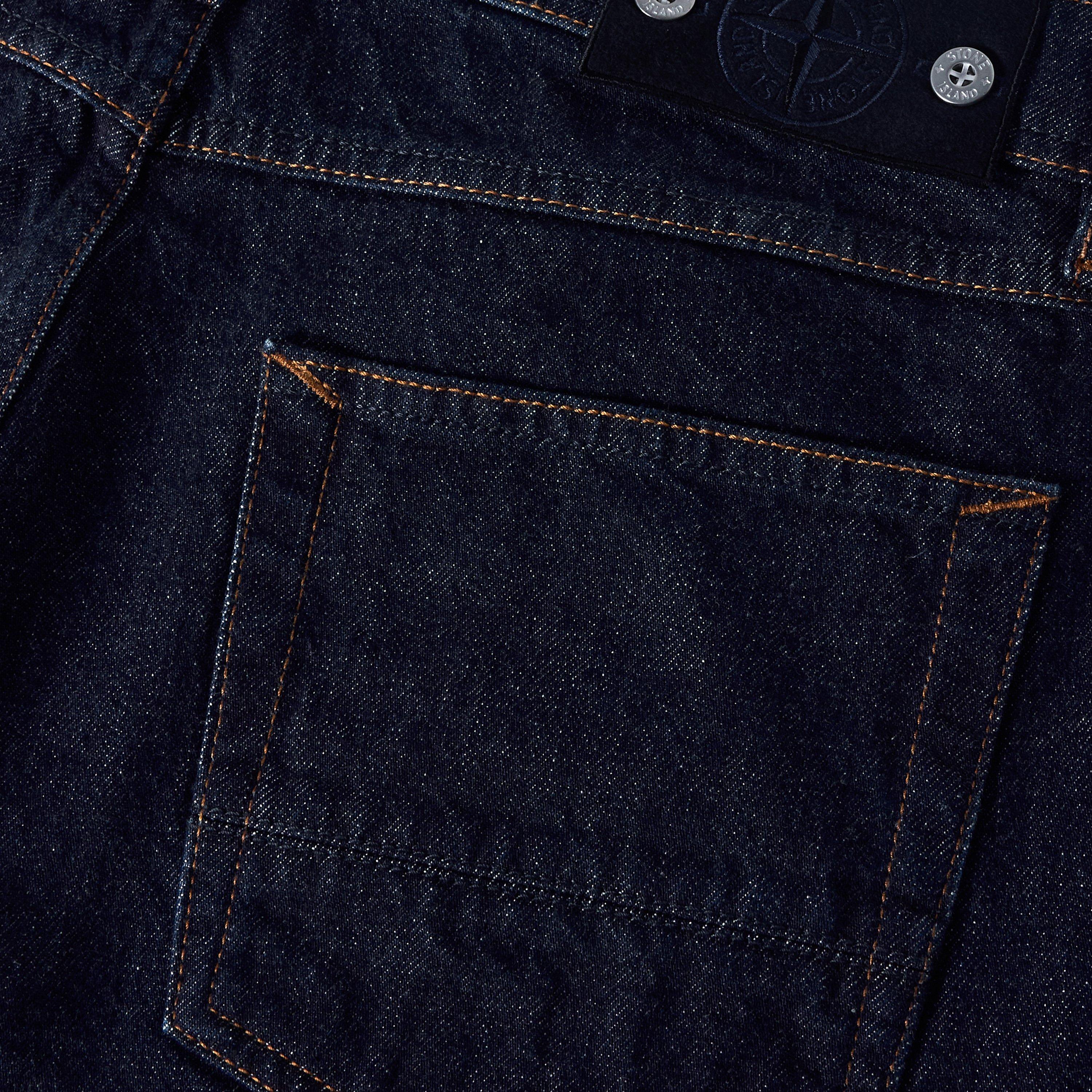 Blu Rinse VJ201 - Stone Island - Mens Denim Research Straight Jeans - 5