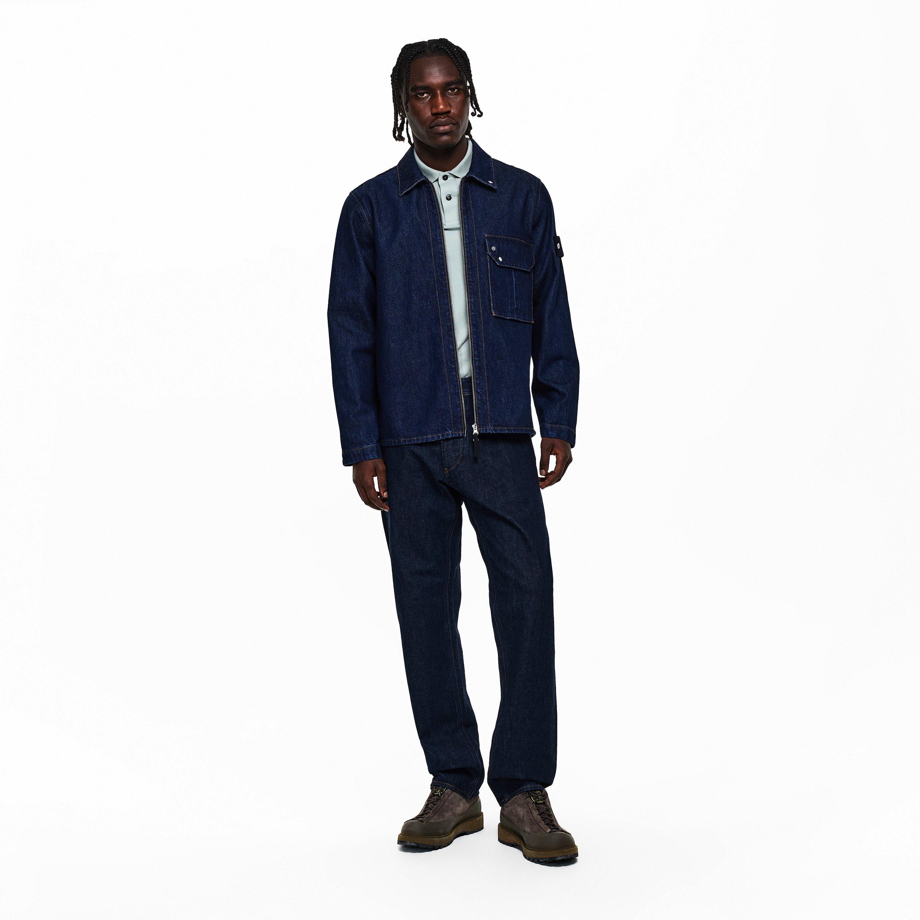 Blu Rinse VJ201 - Stone Island - Mens Denim Research Straight Jeans - 6