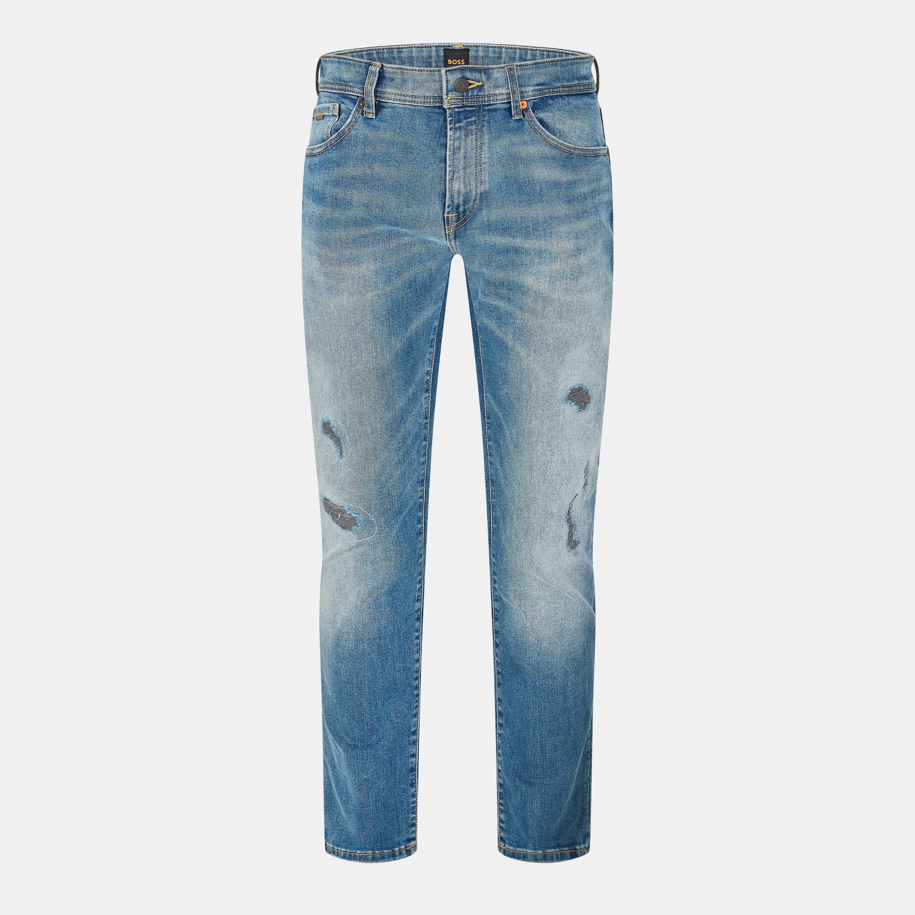 Navy - Boss - Mens Maine Regular Fit Jeans - 1
