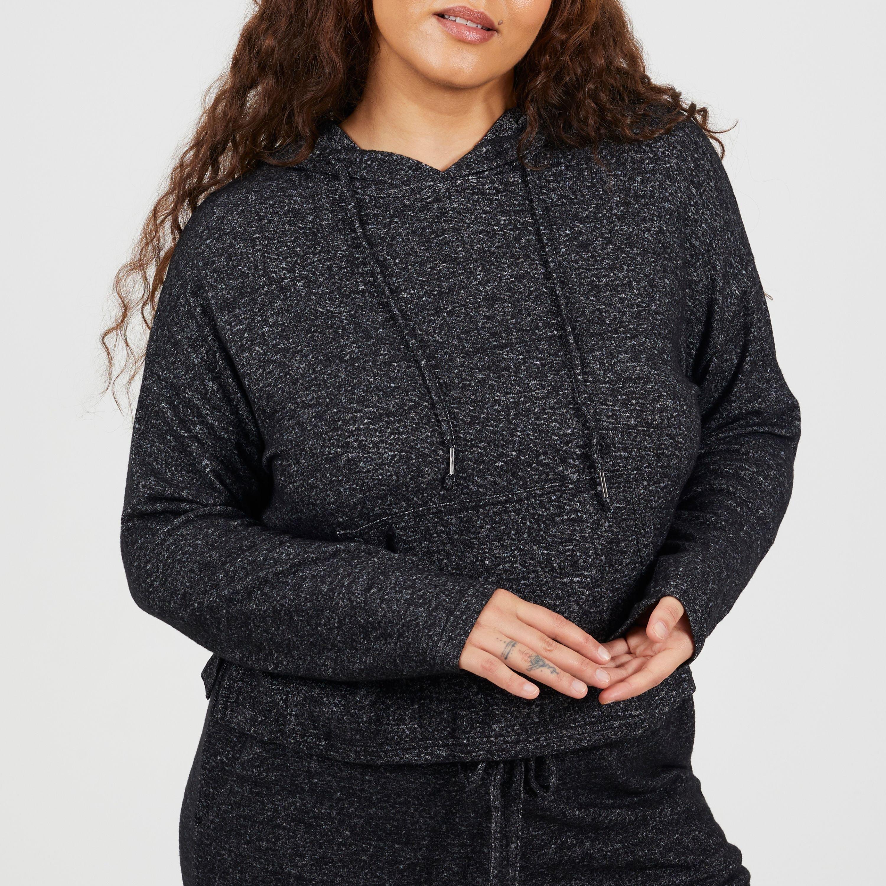 Brave Soul Women's Plus Size Soft Touch Hooded Top - Charcoal - 20 (3XL)