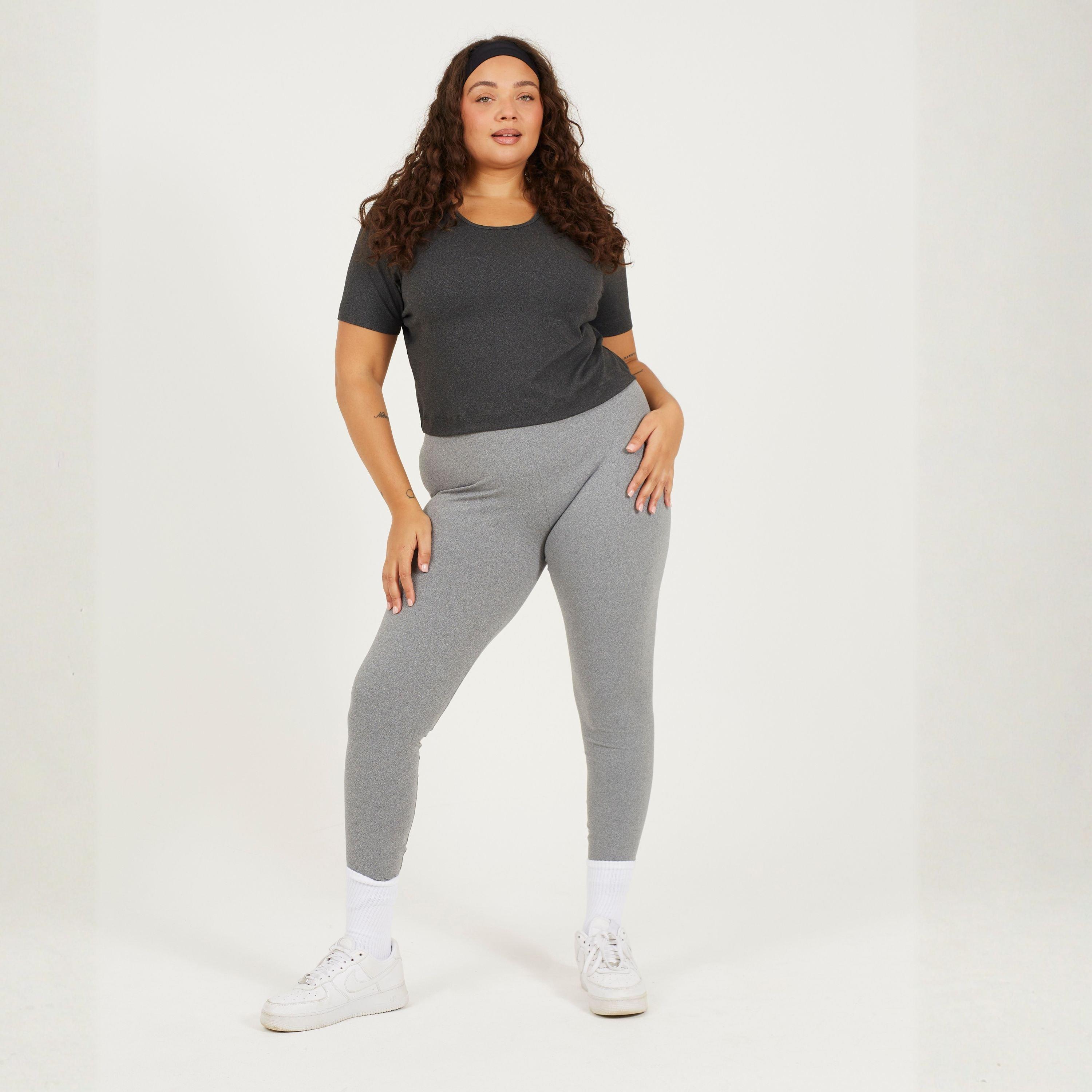 Charcoal - Brave Soul - Womens Plus Size Cropped Round Neck T-shirt - 4